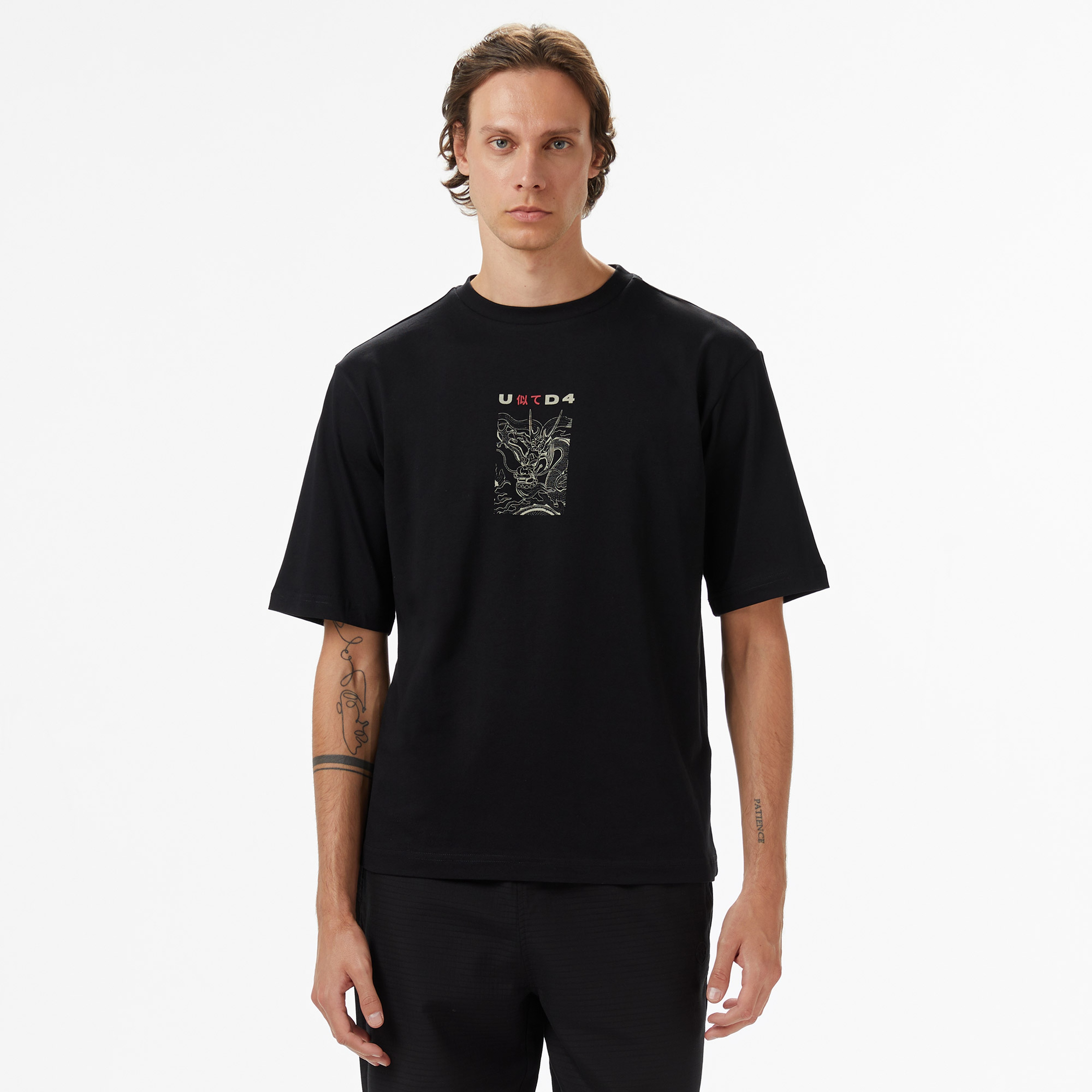 UNITED4 Erkek Siyah T-Shirt