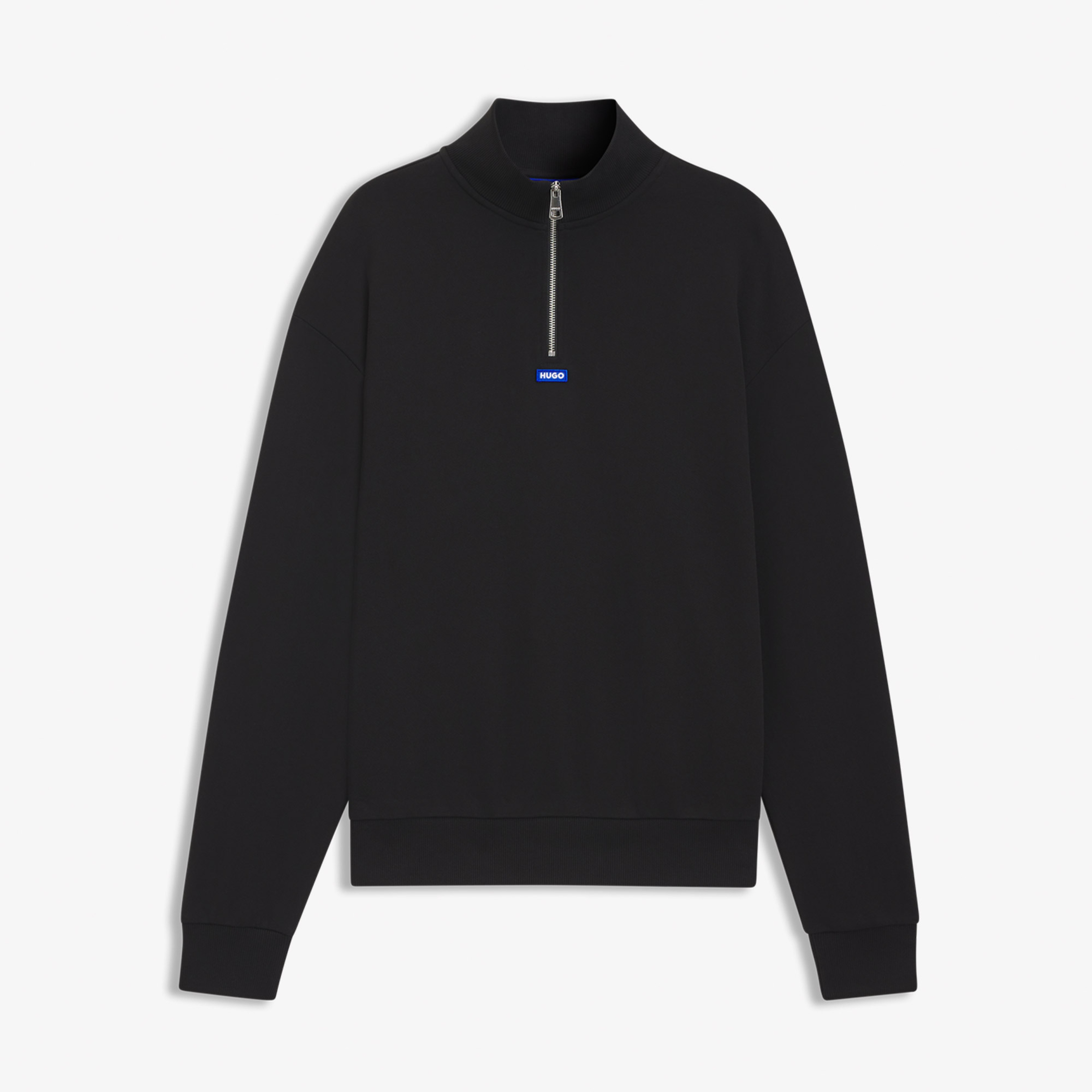 Hugo Neeler Half Zip Erkek Siyah Sweatshirt