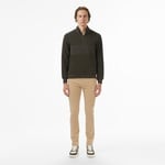 Erkek Classic Fit Yarım Fermuarlı Haki Sweatshirt