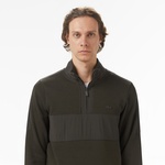 Erkek Classic Fit Yarım Fermuarlı Haki Sweatshirt