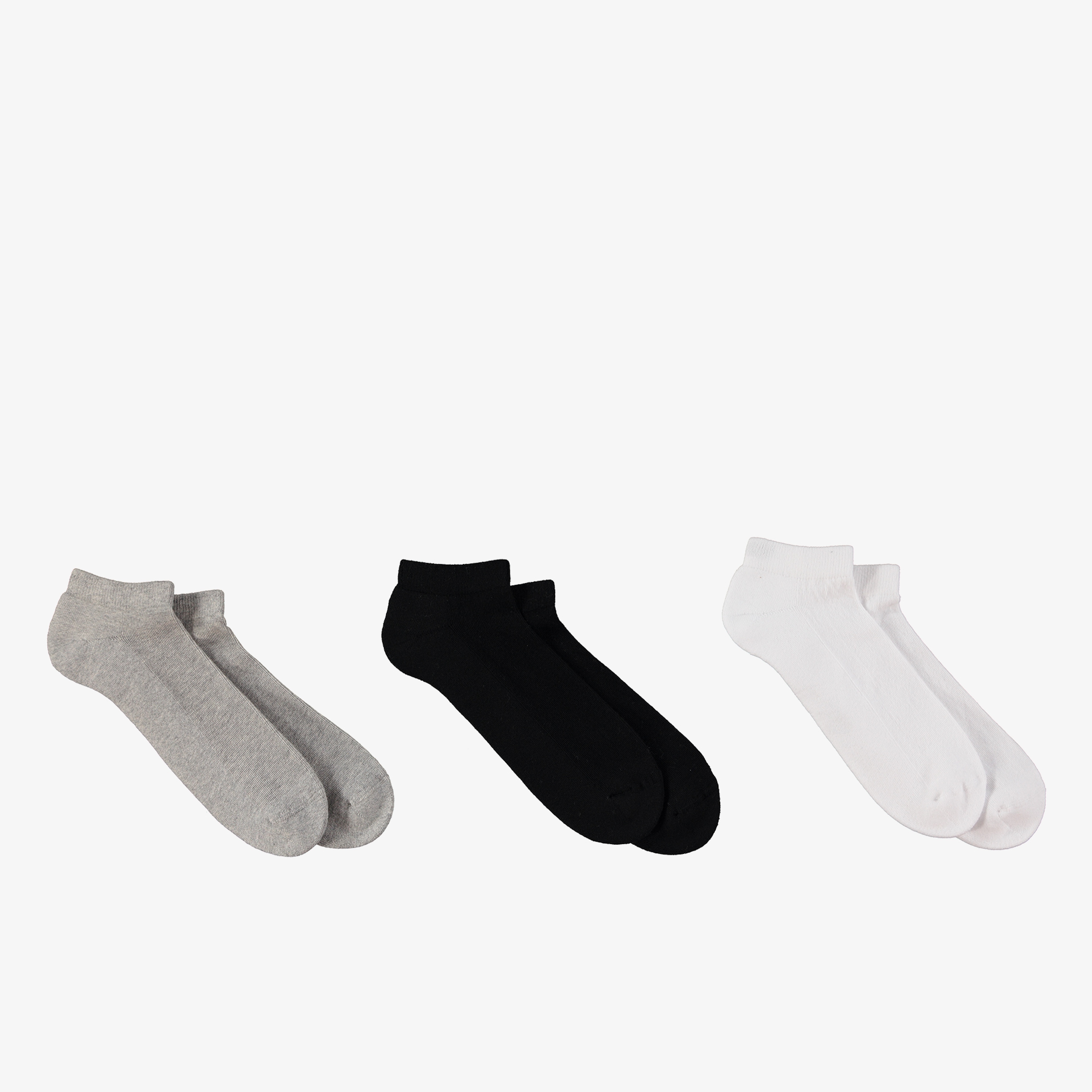 UNITED4 Classic Unisex Beyaz/Siyah/Gri 3'lü Çorap