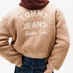 Tommy Hilfiger Padded Cropped Puffer Kadın Bej Ceket