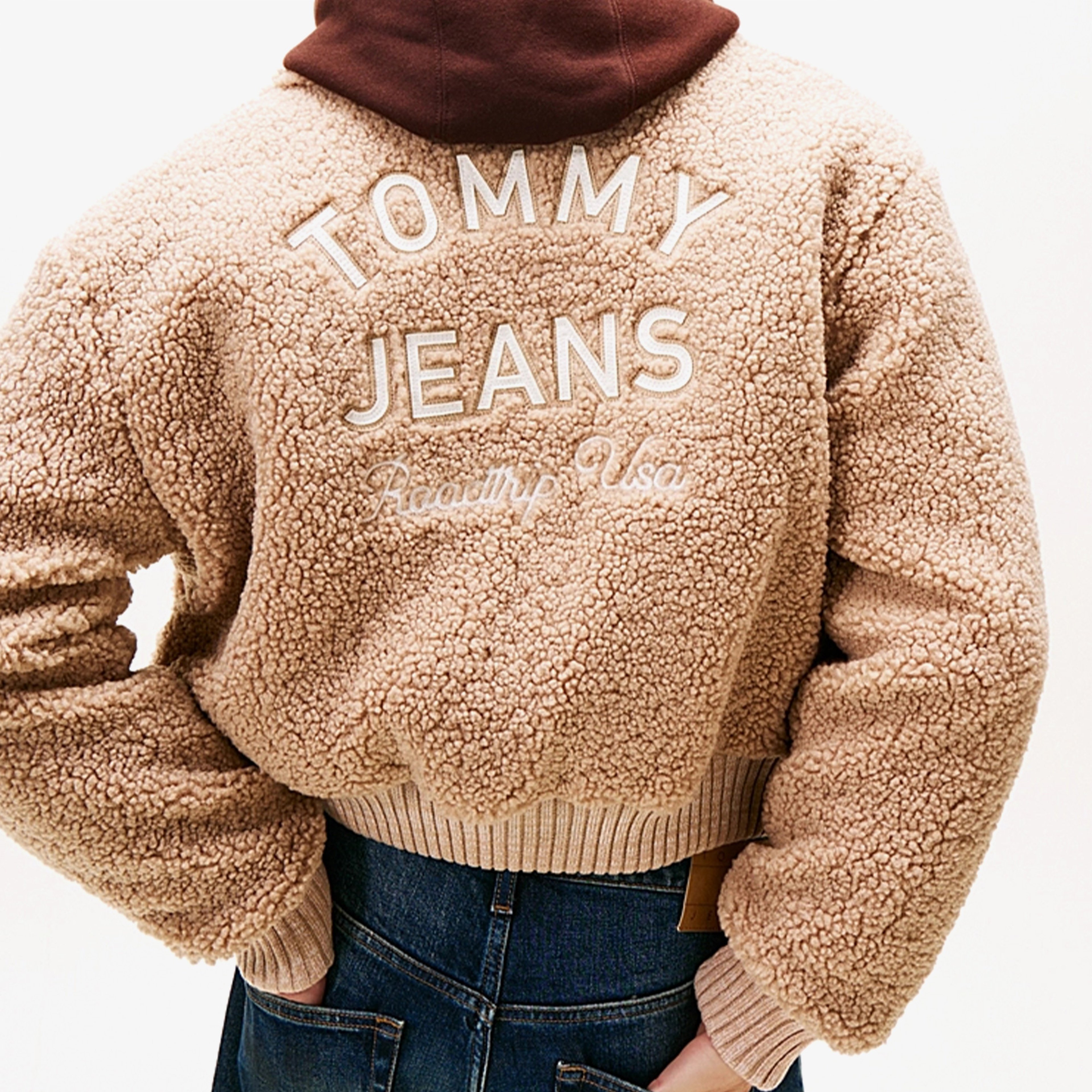 Tommy Hilfiger Padded Cropped Puffer Kadın Bej Ceket