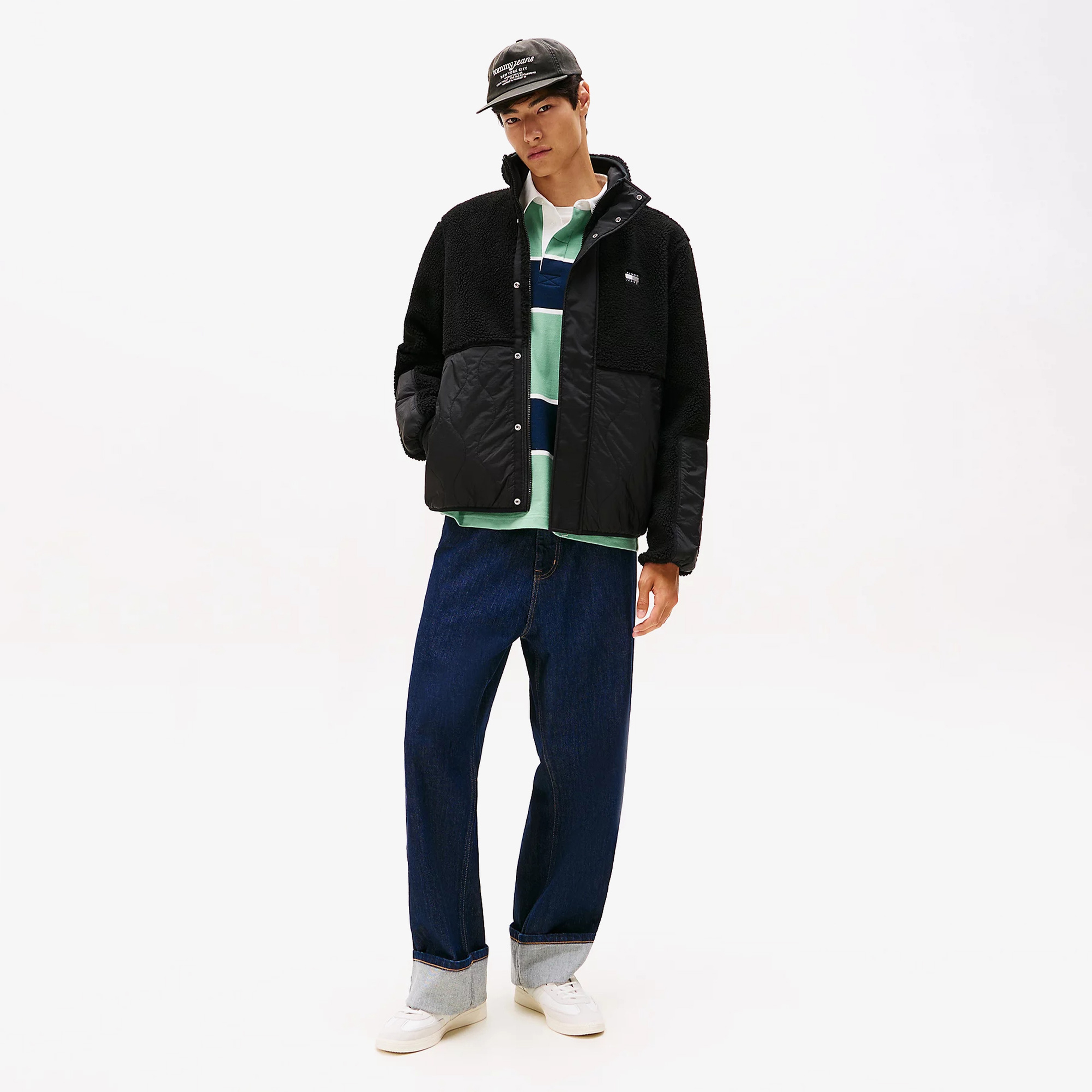 Tommy Jeans Essential Mix Teddy Erkek Siyah Ceket