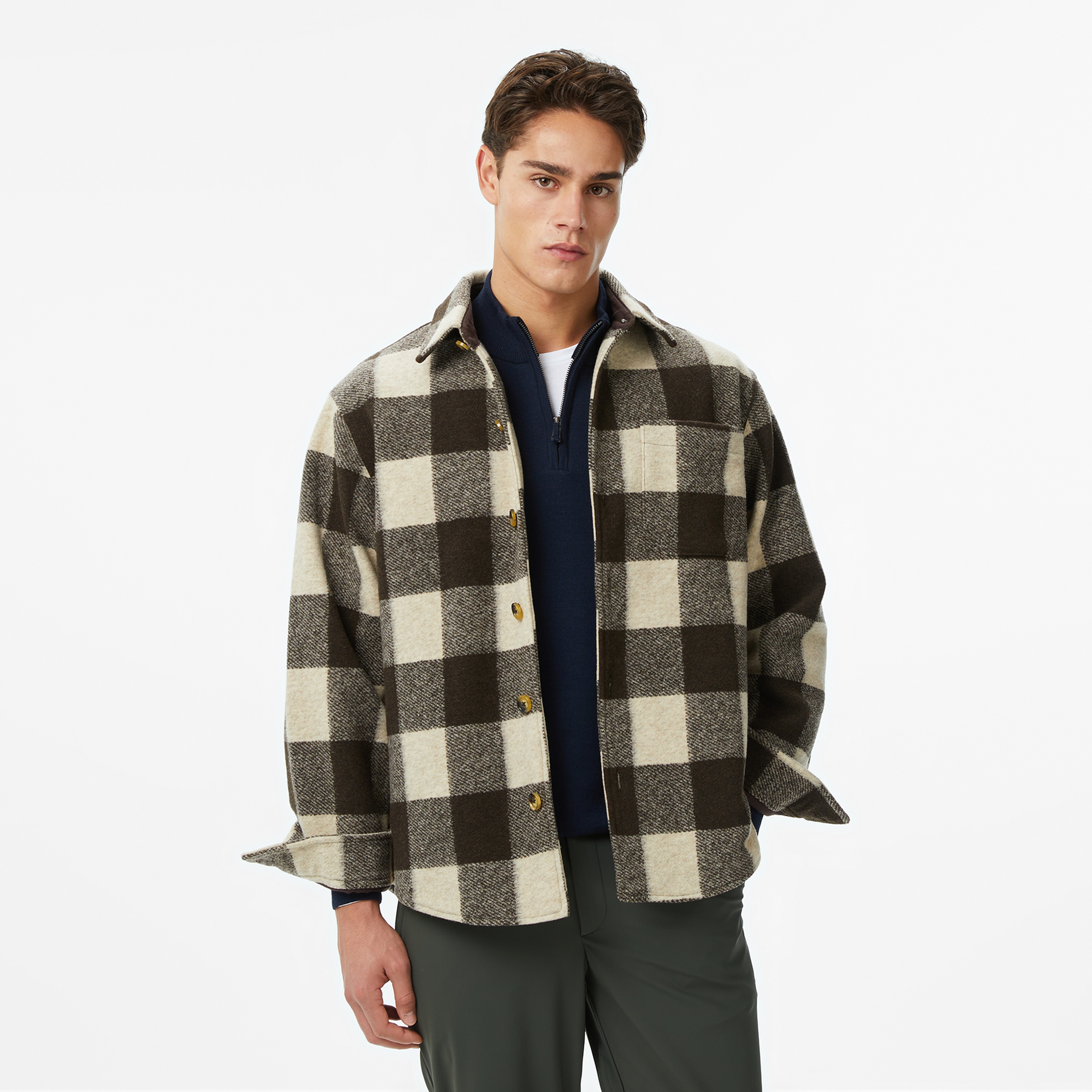 Nautica Erkek Kahverengi Kareli Gömlek