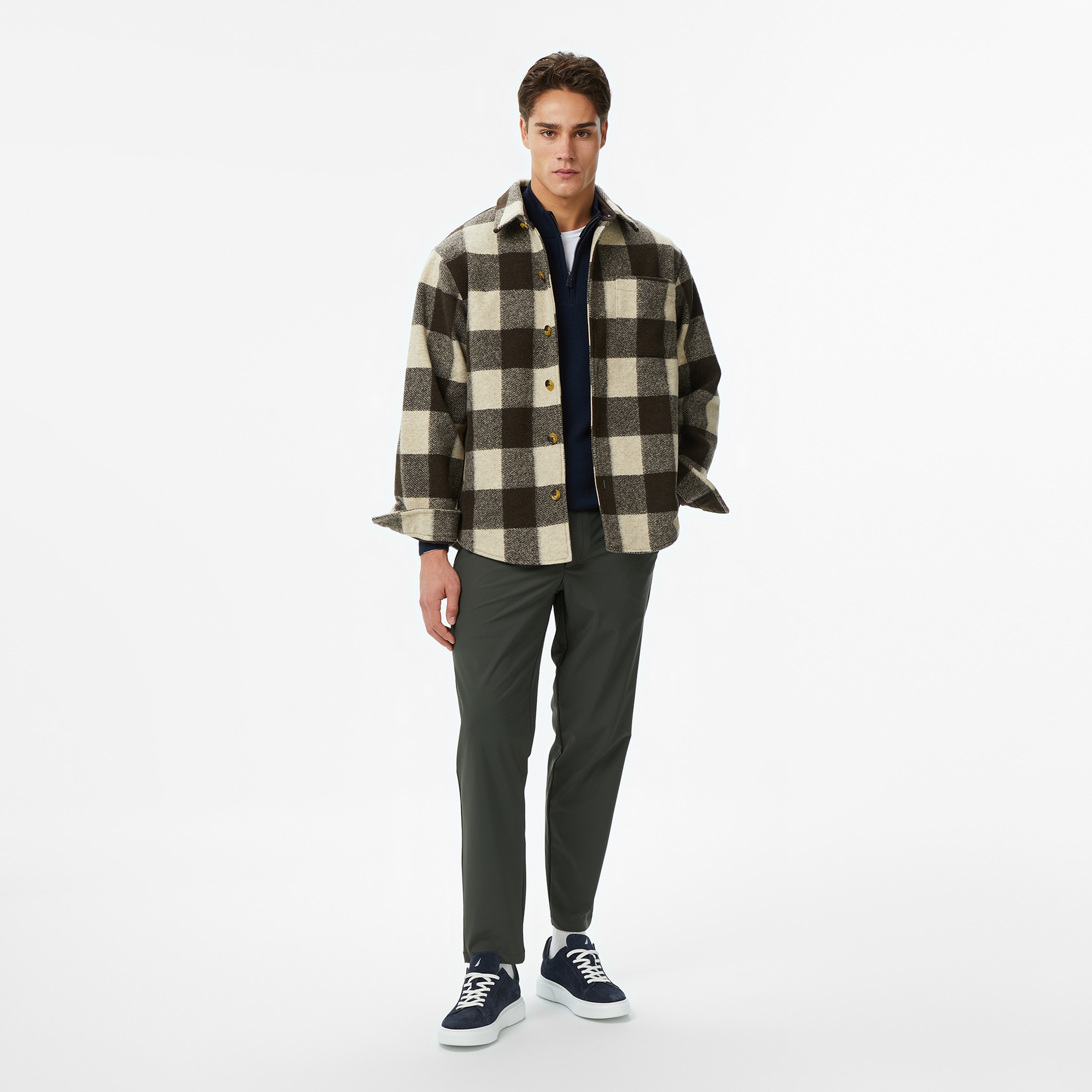 Nautica Erkek Kahverengi Kareli Gömlek