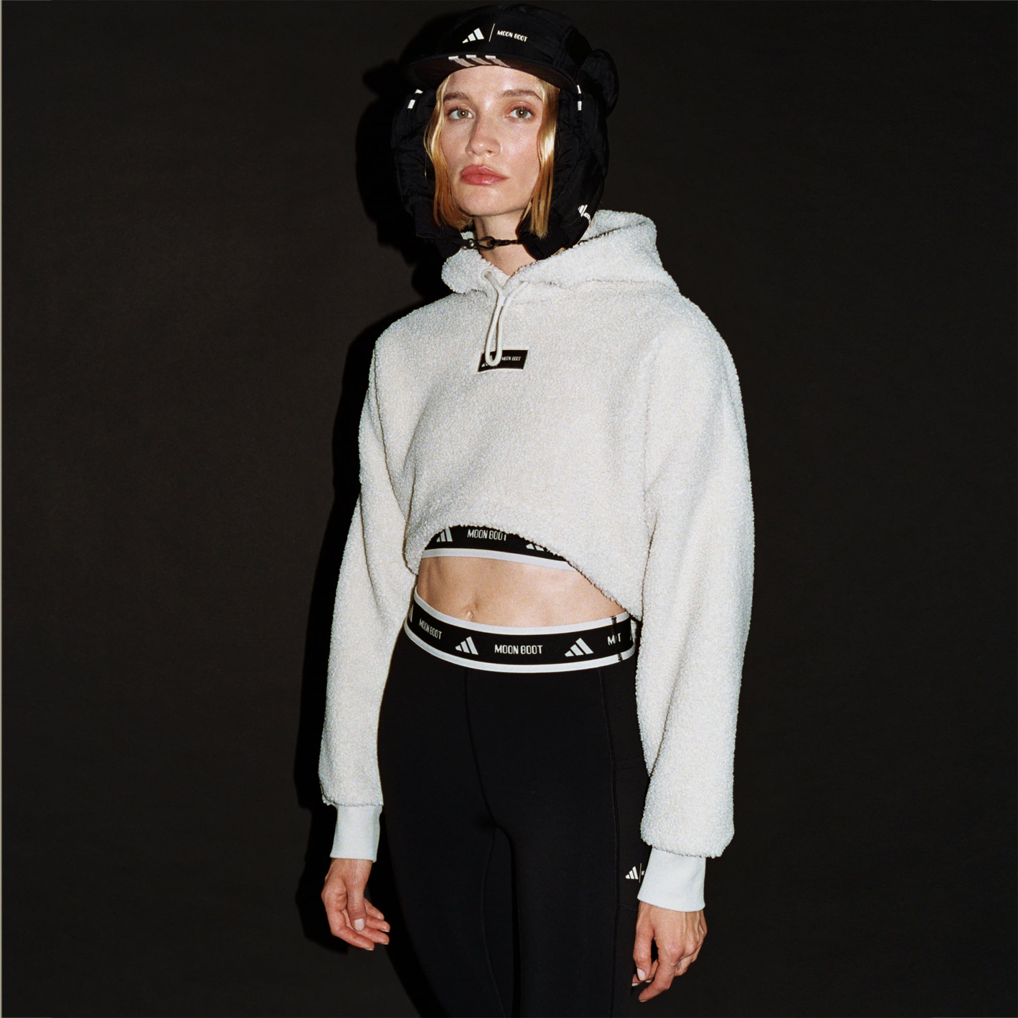 adidas X Moon Boot Cropped Kadın Bej Hoodie