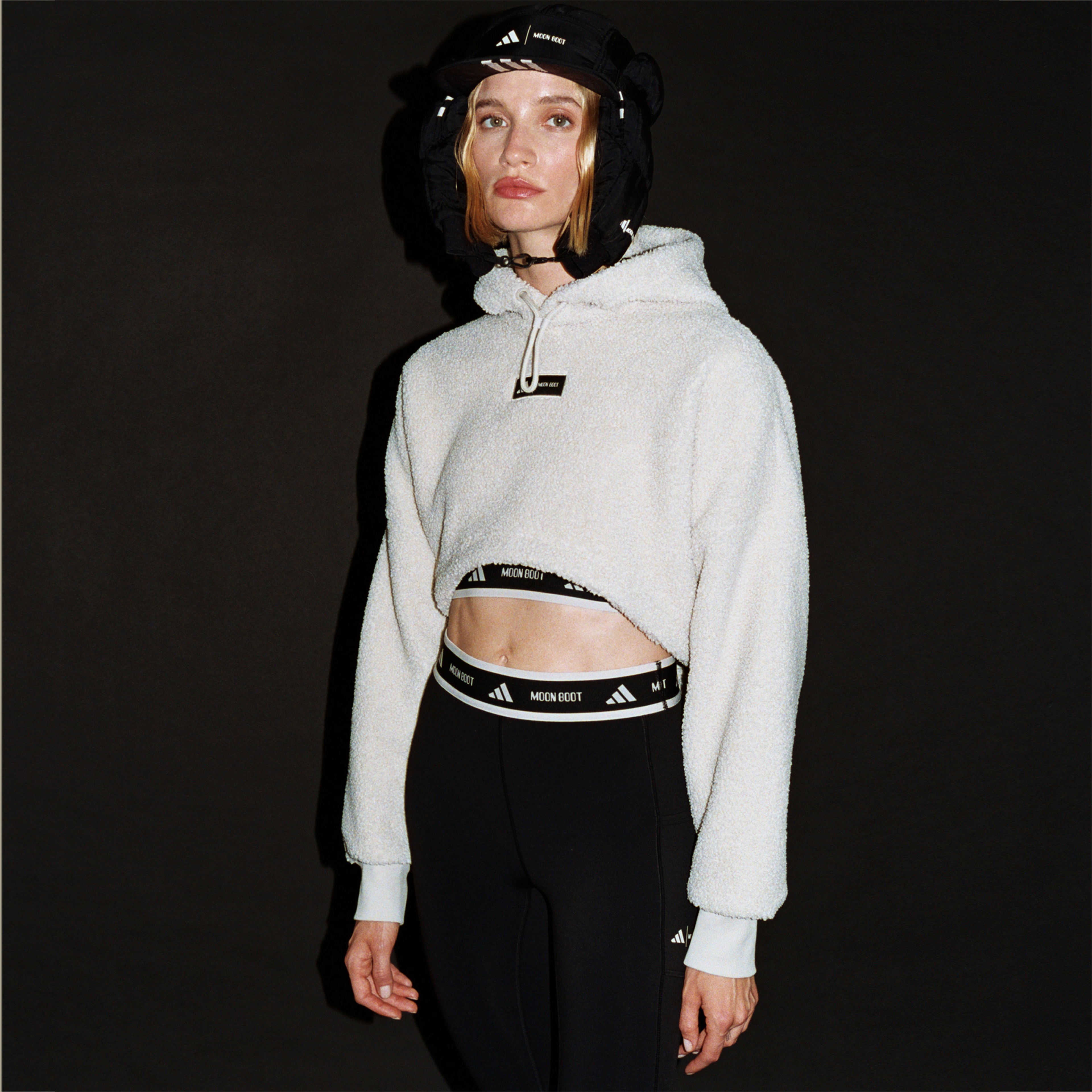 adidas X Moon Boot Cropped Kadın Bej Hoodie