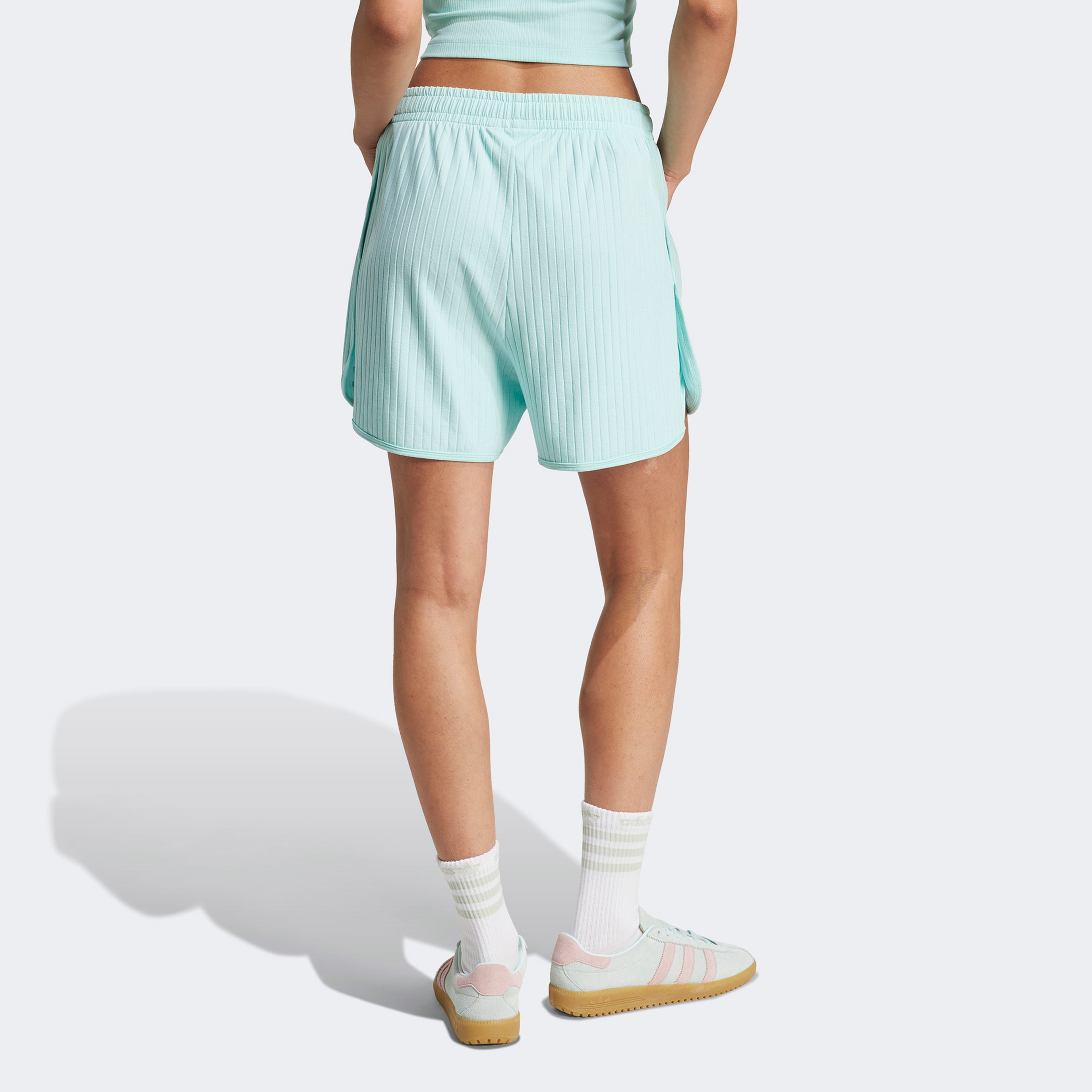 adidas Essentials Wide Rib Kadın Mavi Şort