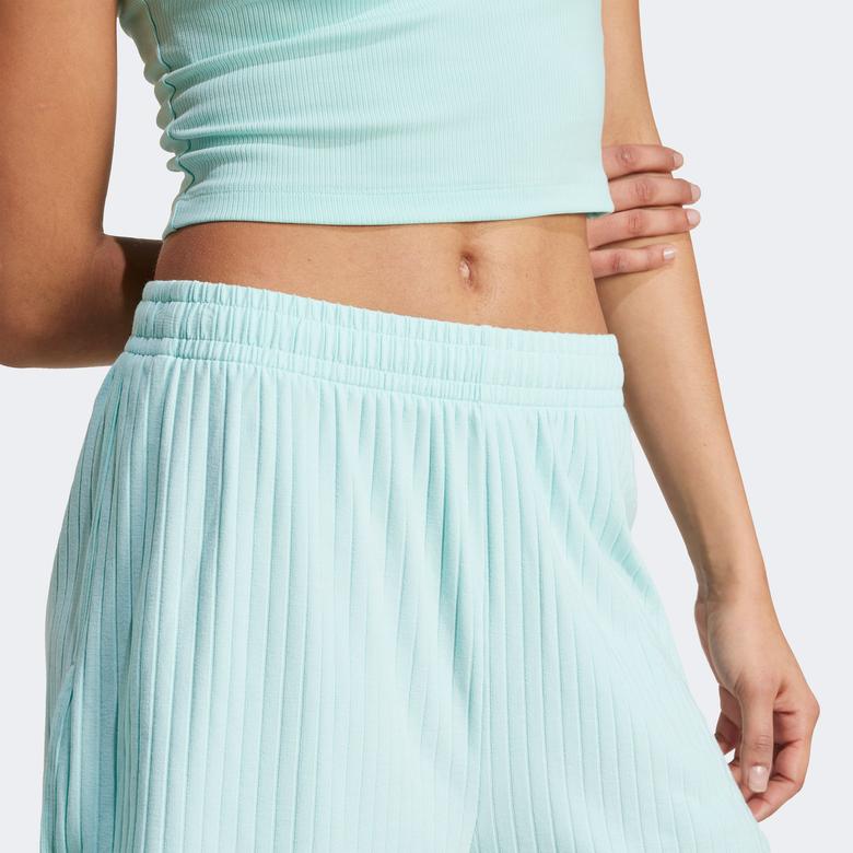 adidas Essentials Wide Rib Kadın Turkuaz Şort