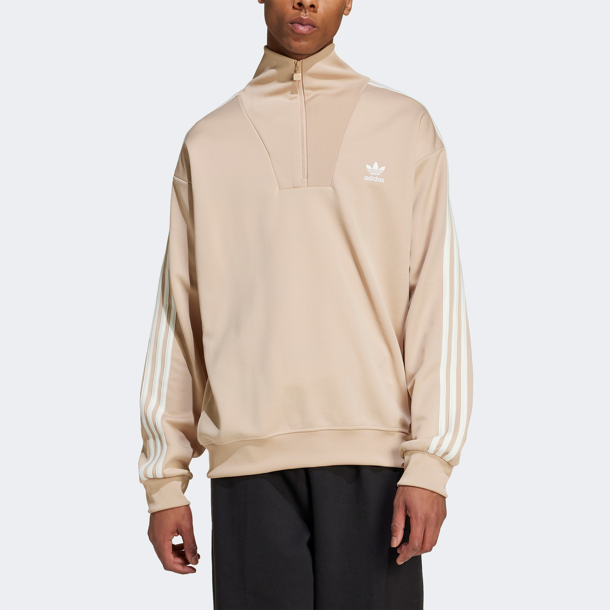 adidas Adicolor Funel Neck Erkek Bej Sweatshirt