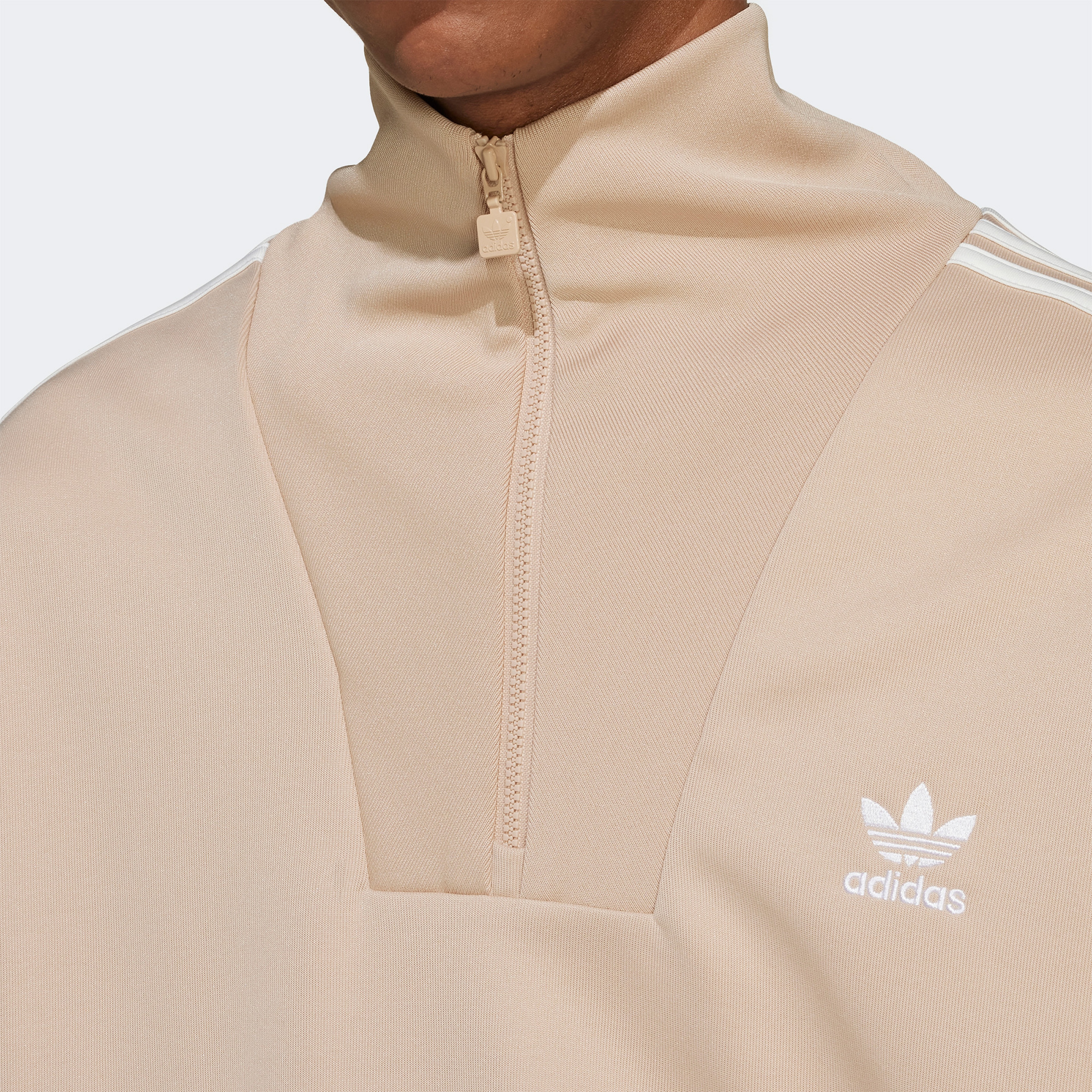 adidas Adicolor Funel Neck Erkek Bej Sweatshirt