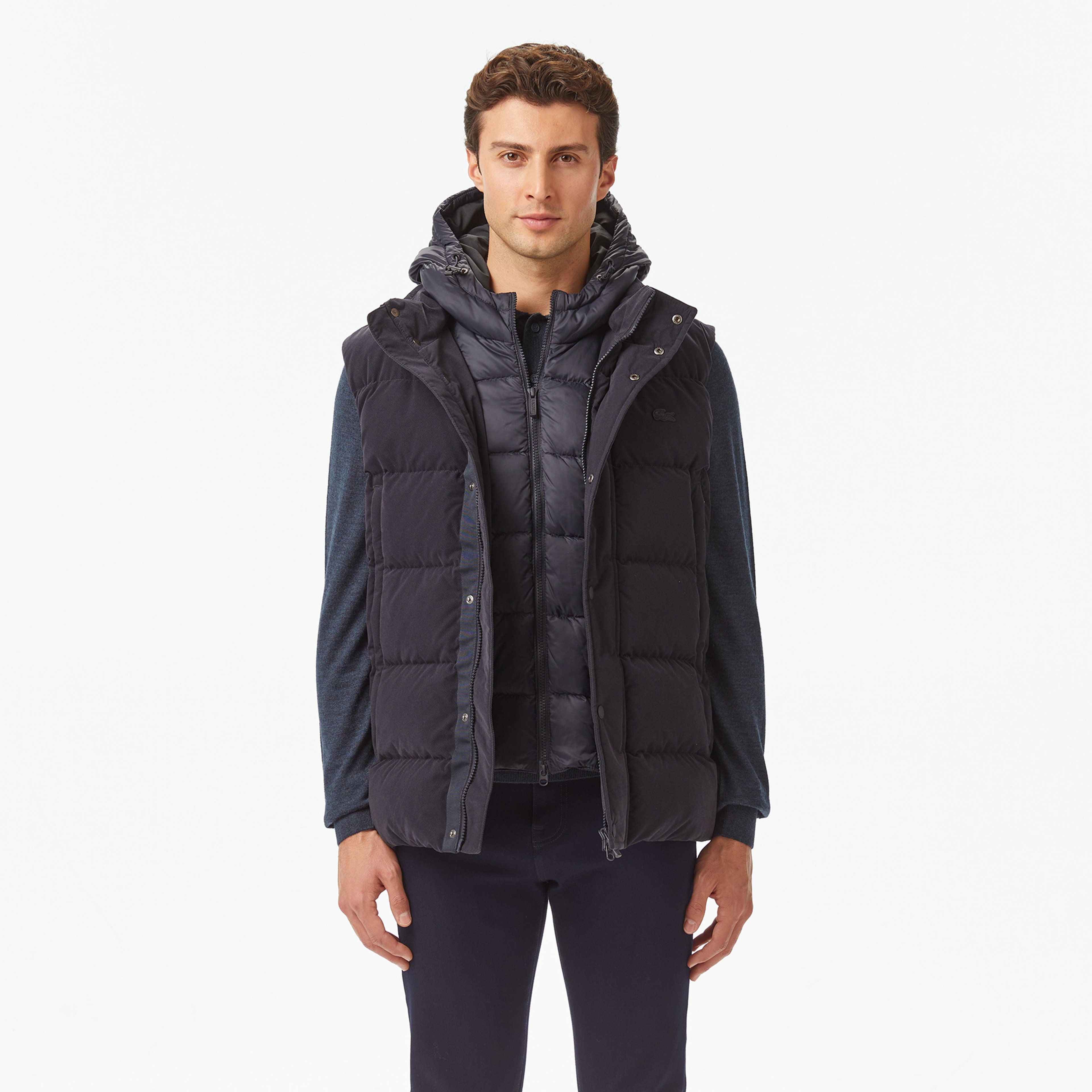 Lacoste Erkek Kapüşonlu Lacivert Yelek