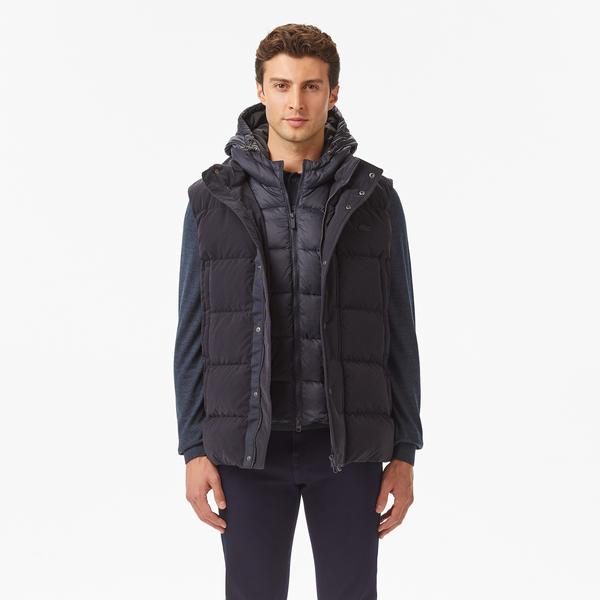 Erkek Kapüşonlu Lacivert Yelek