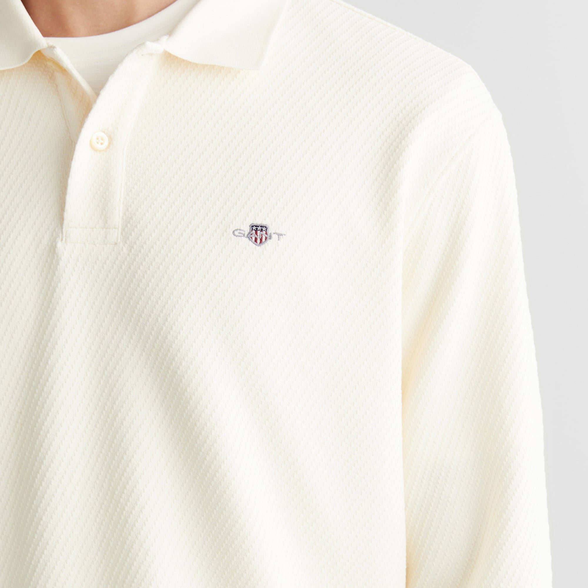 GANT Erkek Krem Relaxed Fit T-Shirt