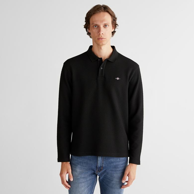 GANT Erkek Siyah Relaxed Fit T-Shirt