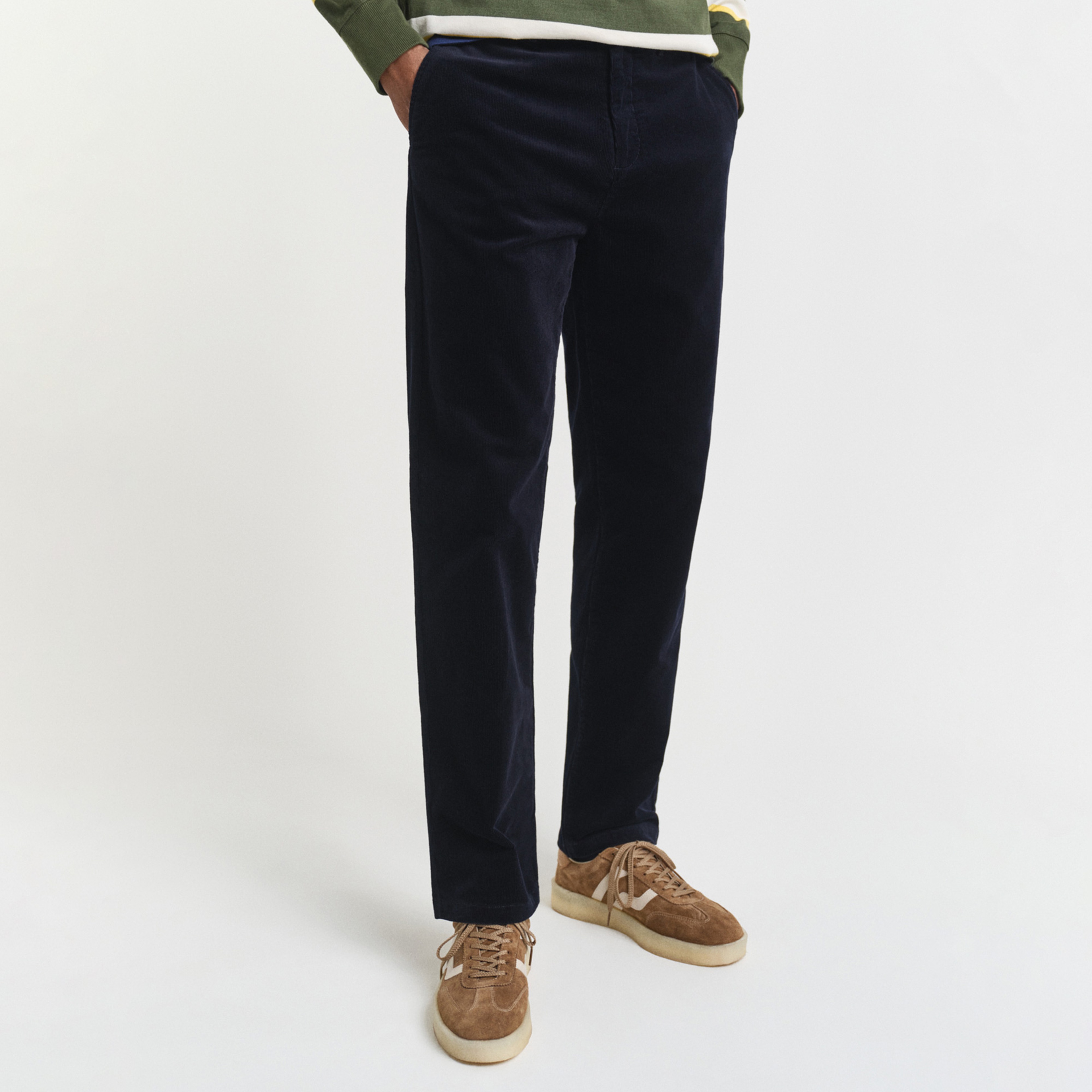 GANT Erkek Lacivert Regular Fit Cord Chino Pantolon
