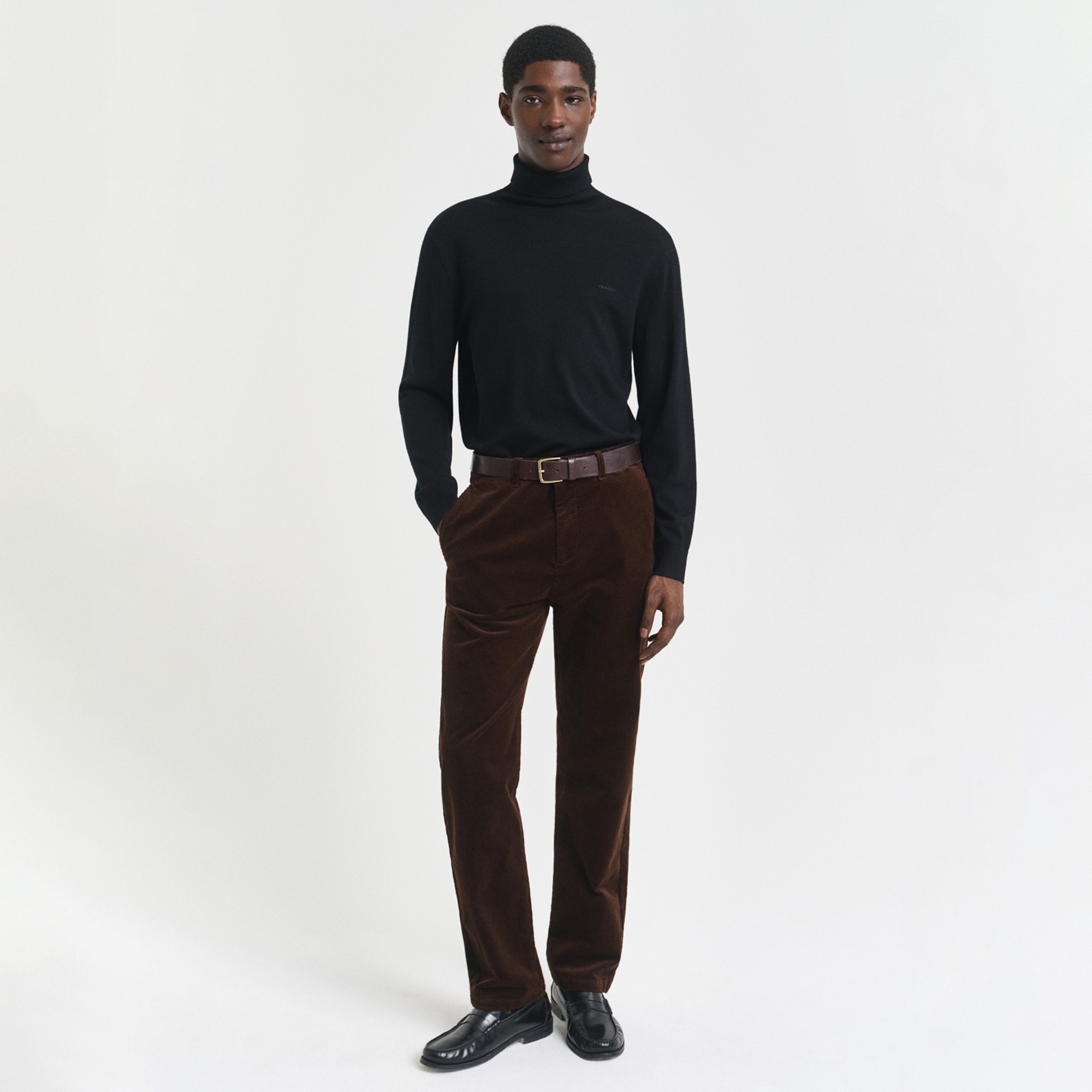 GANT Erkek Kahverengi Regular Fit Cord Chino Pantolon