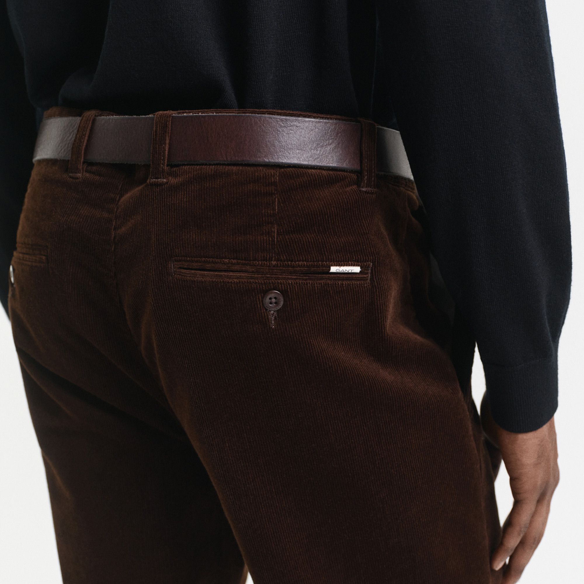 GANT Erkek Kahverengi Regular Fit Cord Chino Pantolon