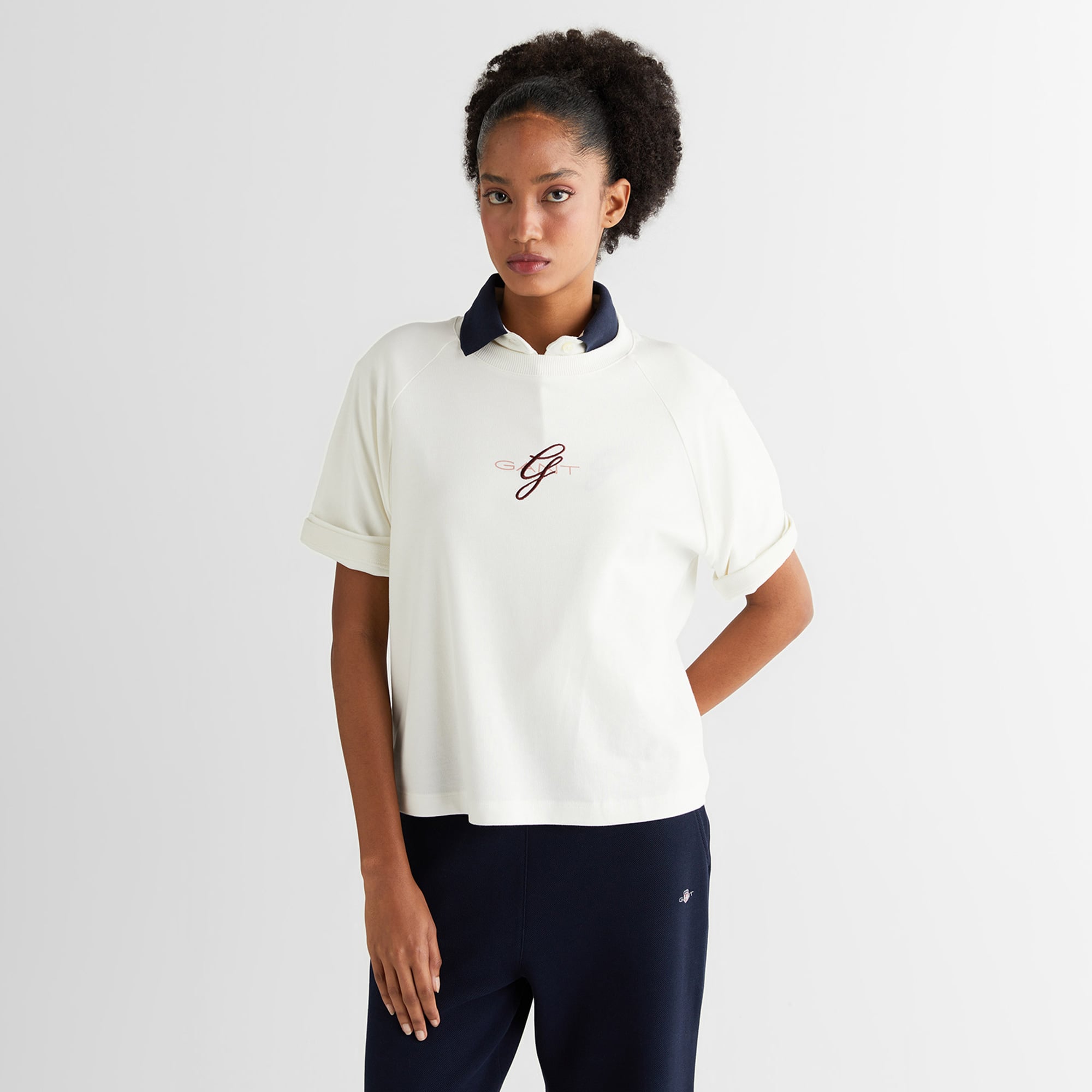 GANT Kadın Krem Relaxed Fit T-Shirt