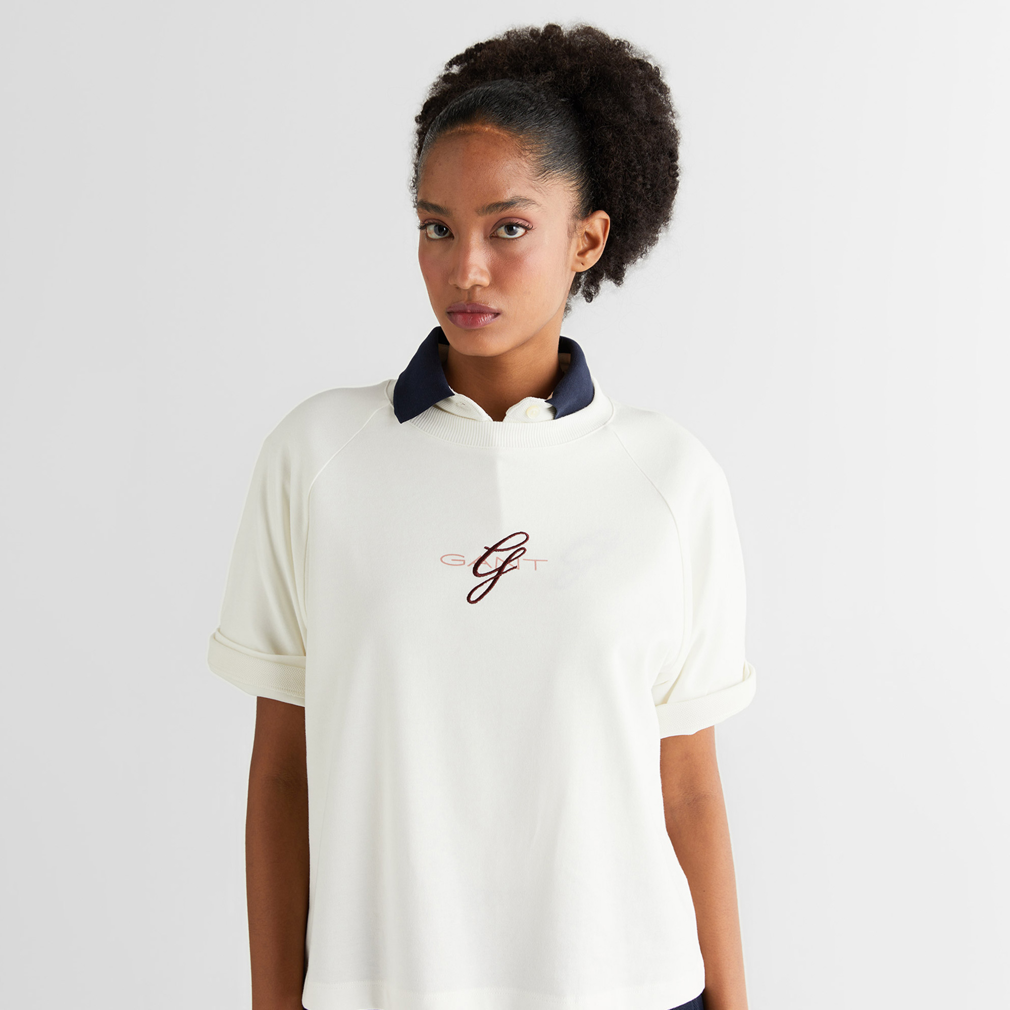 GANT Kadın Krem Relaxed Fit T-Shirt