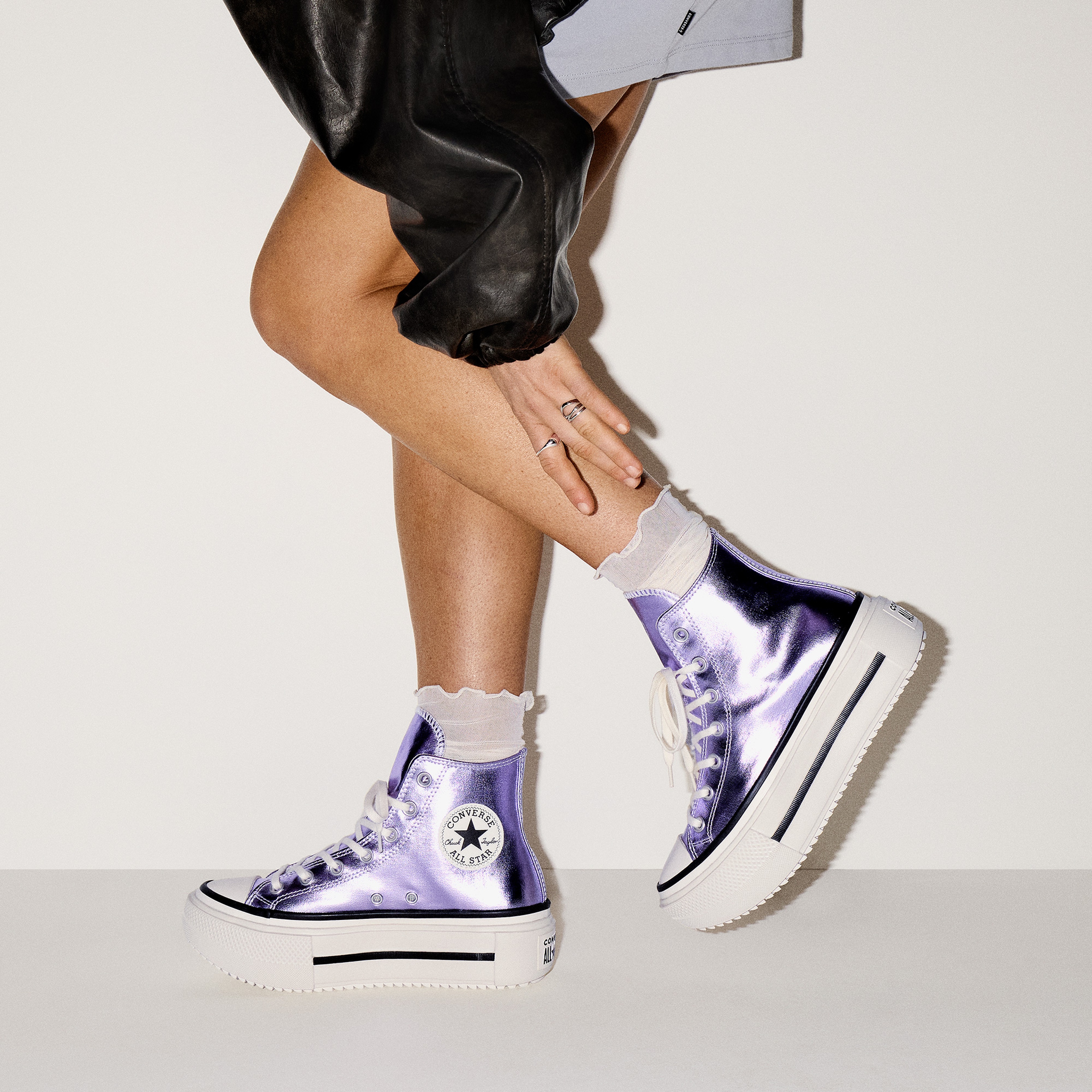 Converse Chuck Taylor All Star Lift Double Stack Unisex Mor Sneaker