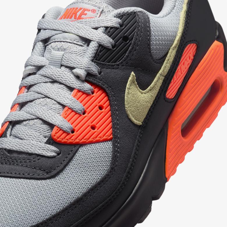 Nike Air Max 90 Smoke Grey/Hyper Crimson Erkek Siyah Spor Ayakkabı