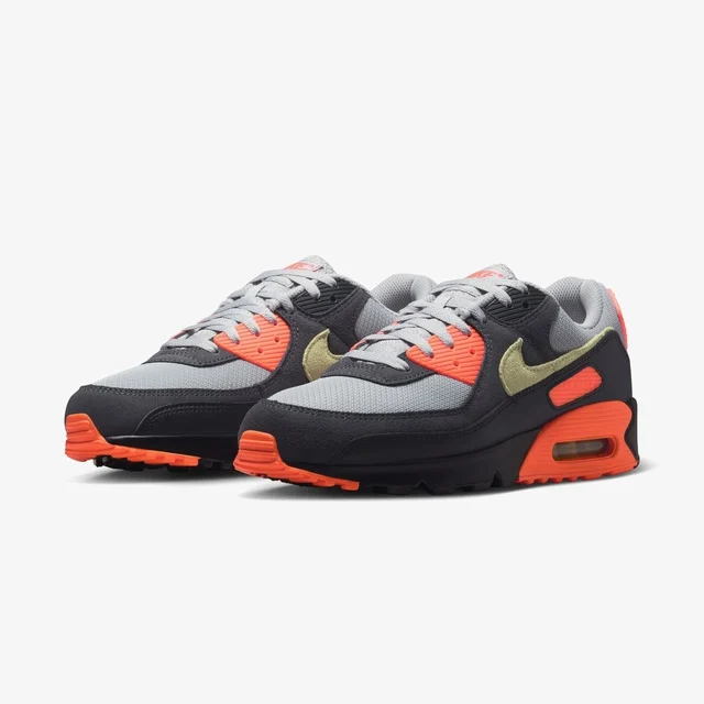Nike Siyah Nike Air Max 90 Smoke Grey/Hyper Crimson Erkek Spor Ayakkabı