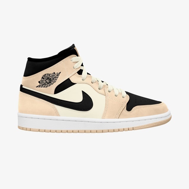 Jordan Air 1 Mid Barely Orange Kadın Bej Spor Ayakkabı - Görsel 2