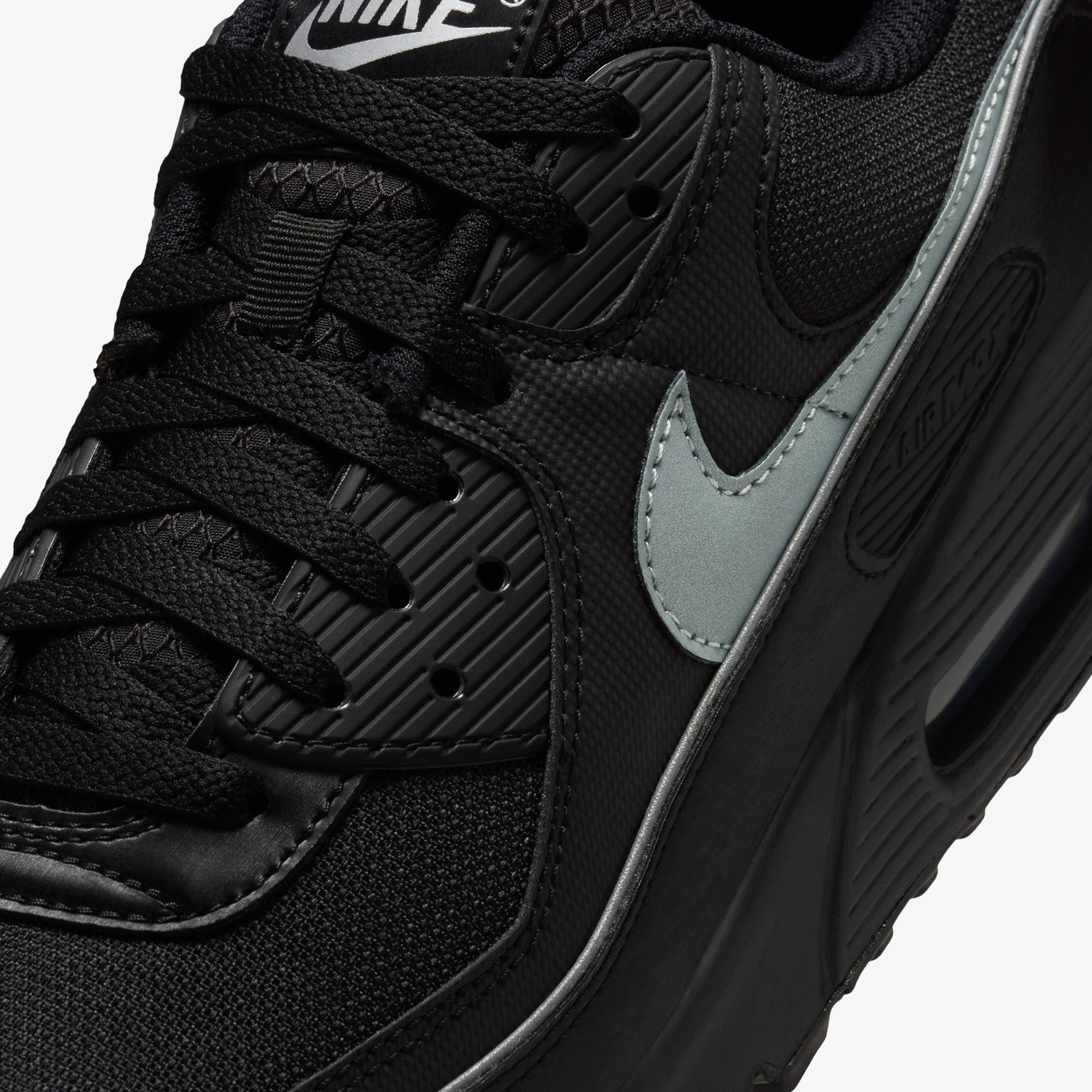Nike Air Max 90 Premium Reflective Erkek Siyah Spor Ayakkabı