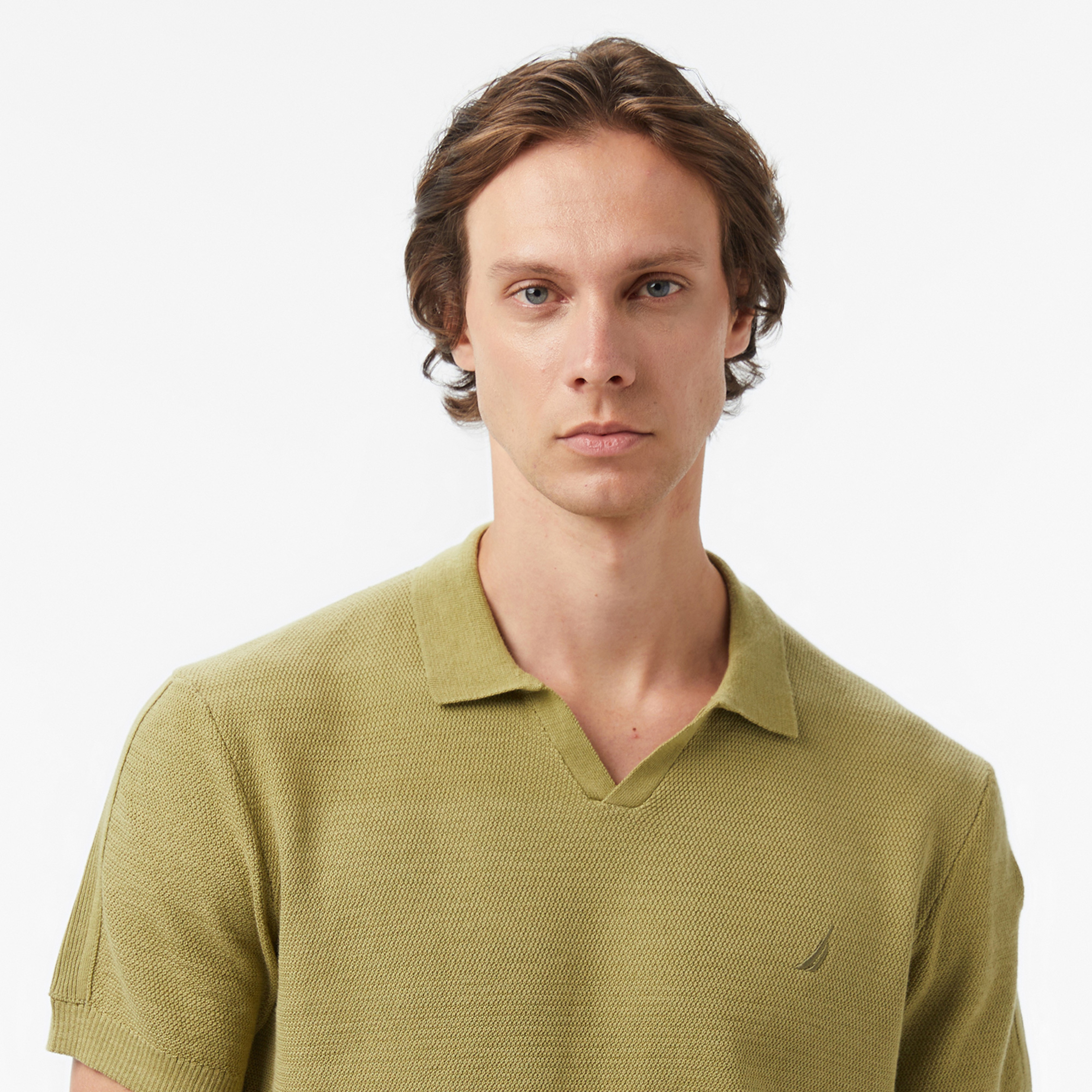 Nautica Erkek Yeşil Kısa Kollu Triko