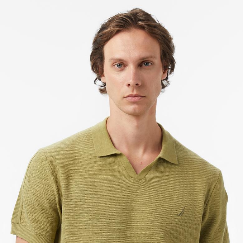 Nautica Erkek  Yeşil Kısa Kollu Triko