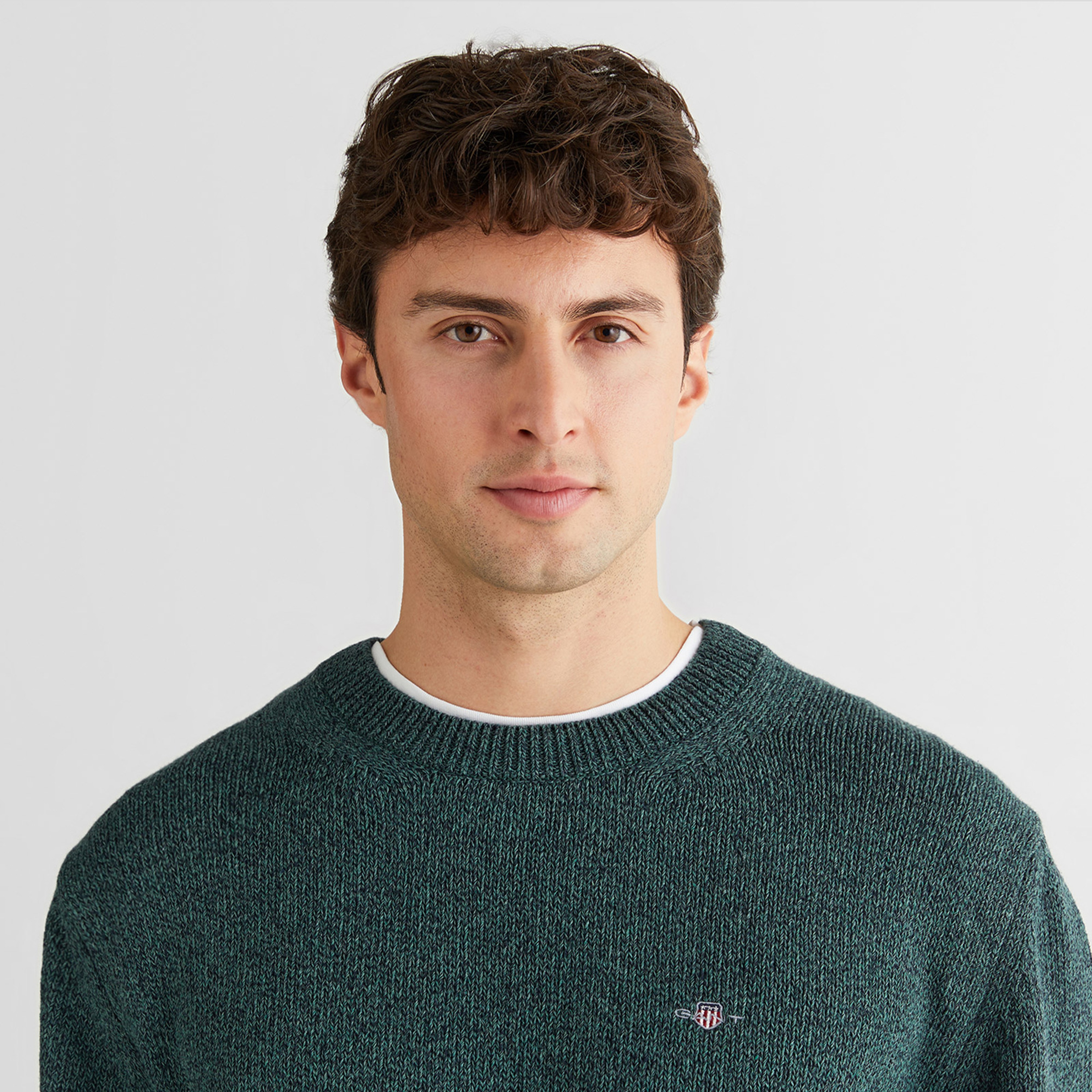 GANT Erkek Yeşil Relaxed Fit Bisiklet Yaka Triko