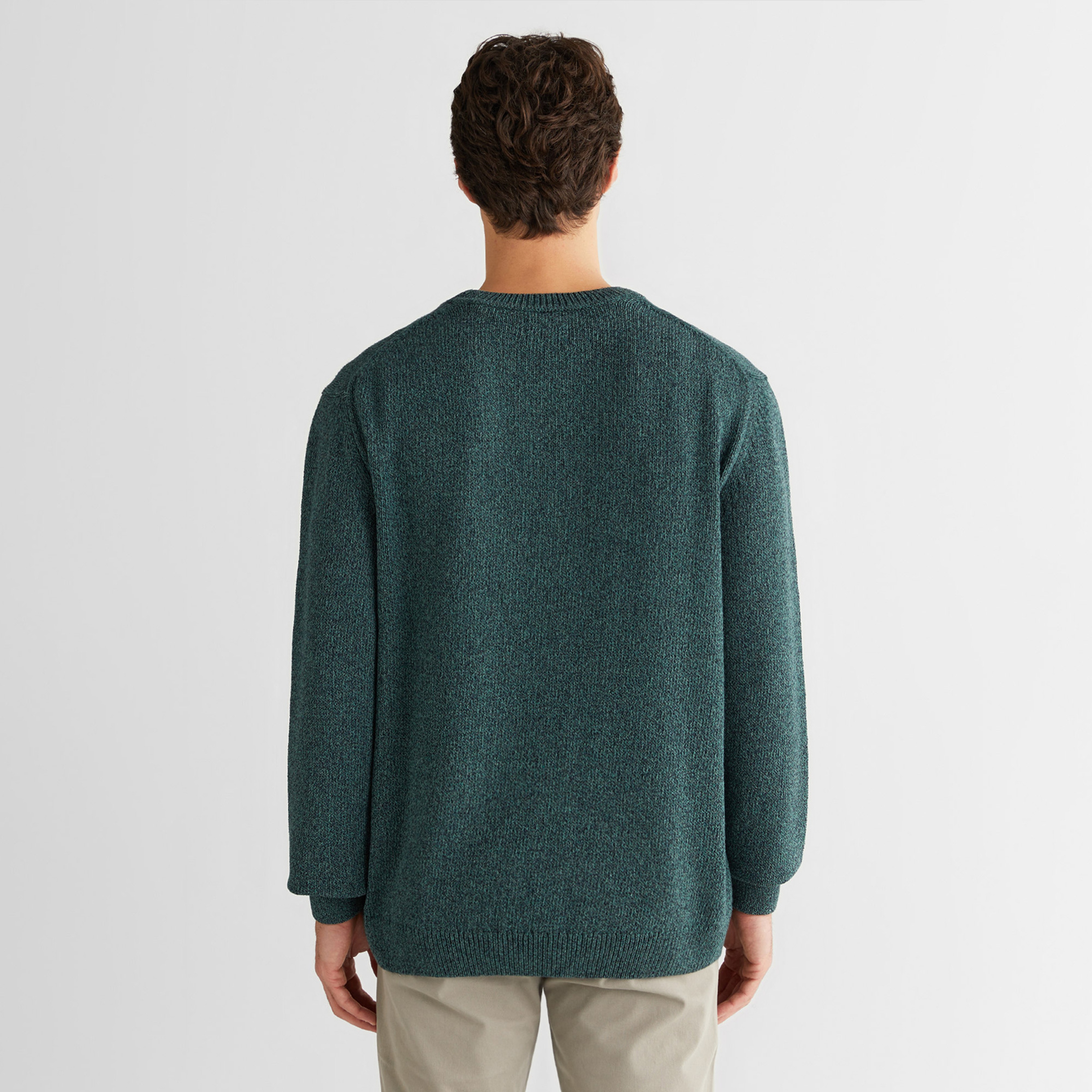 GANT Erkek Yeşil Relaxed Fit Bisiklet Yaka Triko