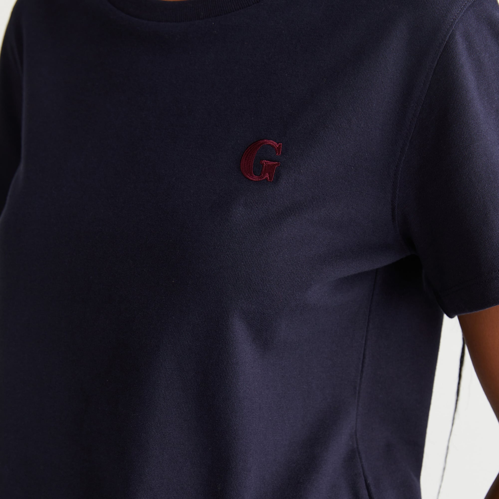 GANT Kadın Lacivert Regular Fit Bisiklet Yaka T-Shirt
