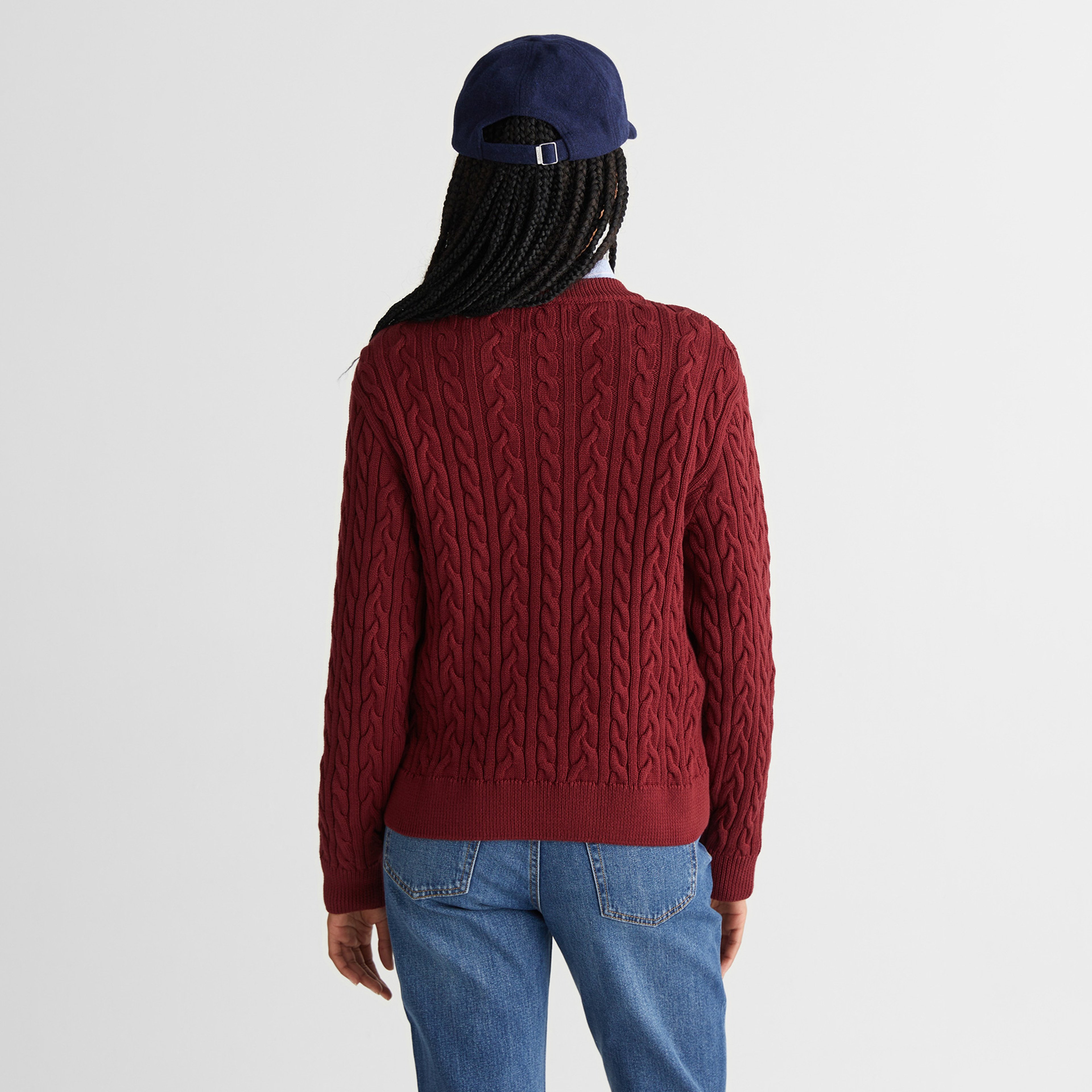 GANT Kadın Bordo Relaxed Fit Bisiklet Yaka Triko