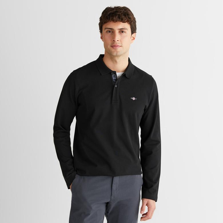 GANT Erkek Siyah Regular Fit Polo Yaka Polo