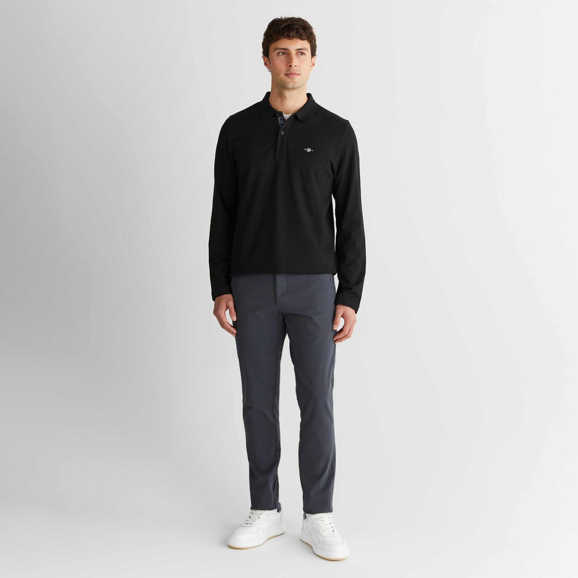 GANT Erkek Siyah Regular Fit Polo Yaka Polo