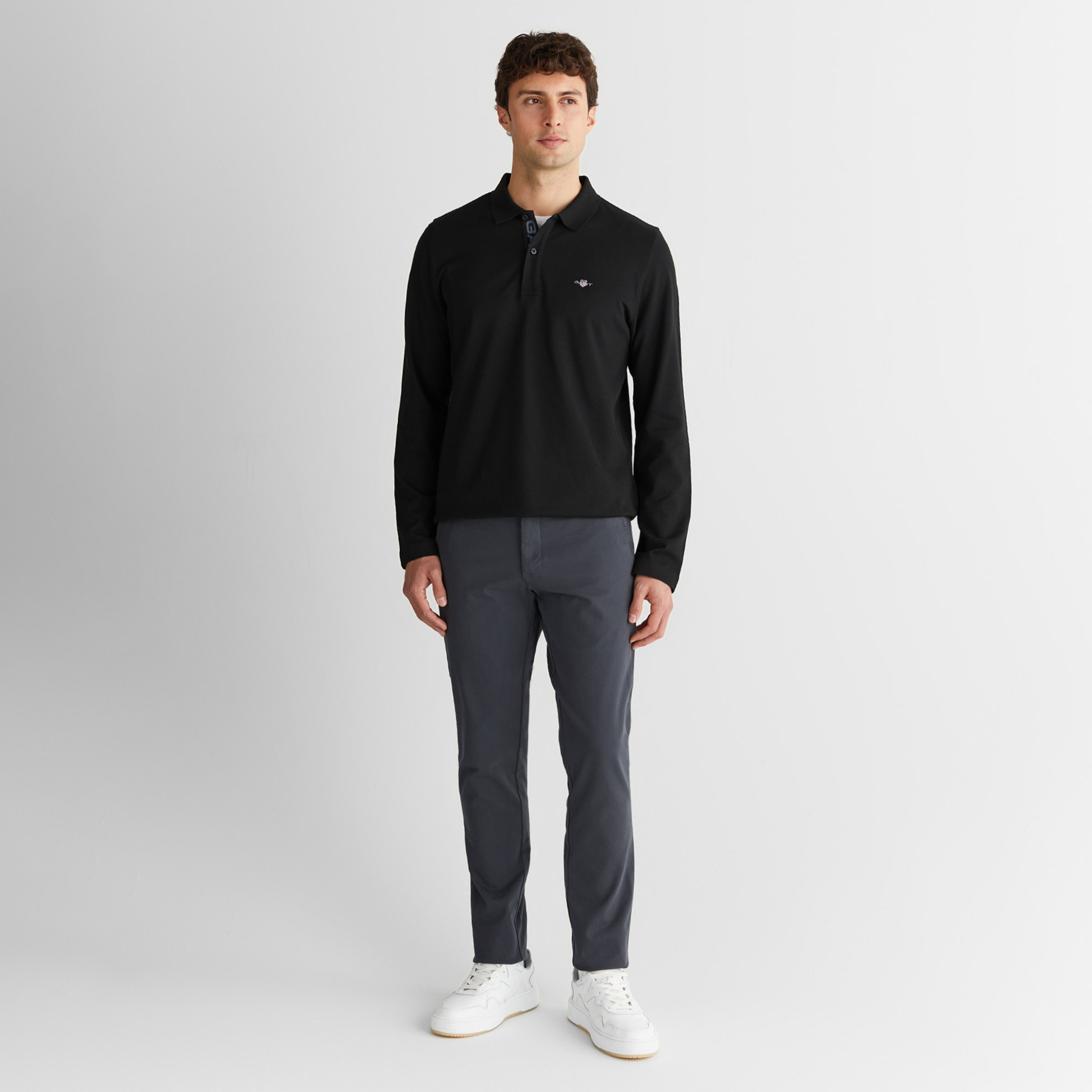 GANT Erkek Siyah Regular Fit Polo Yaka Polo