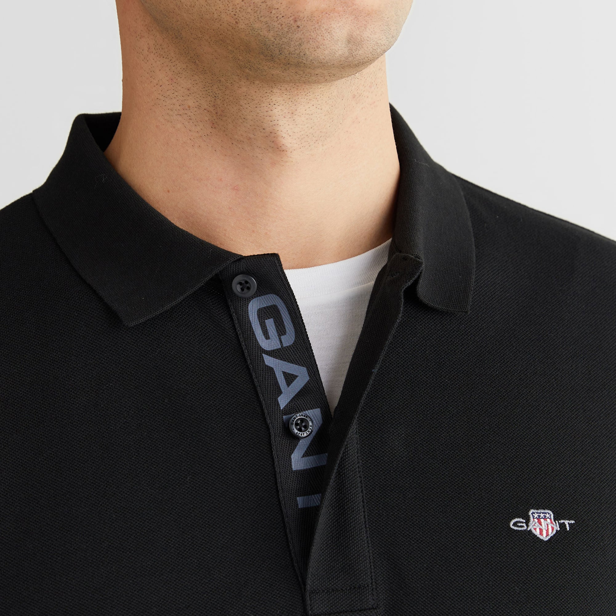 GANT Erkek Siyah Regular Fit Polo Yaka Polo