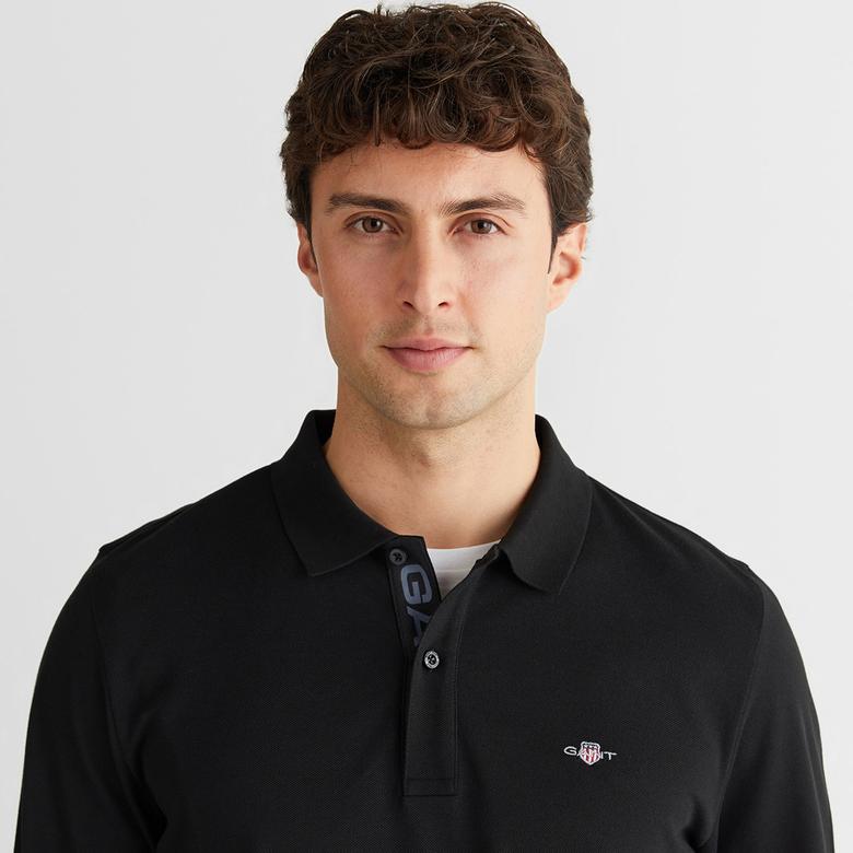 GANT Erkek Siyah Regular Fit Polo Yaka Polo
