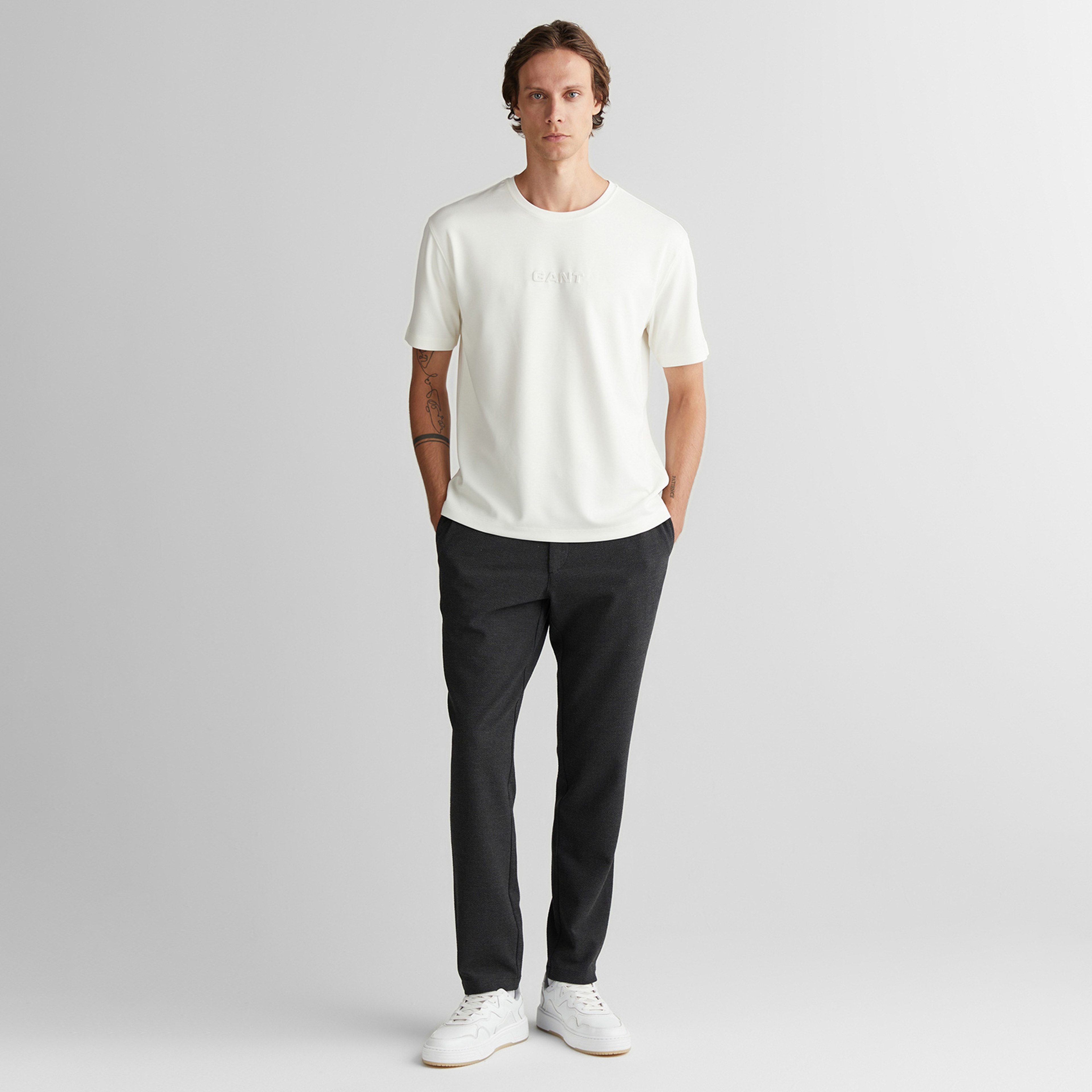 GANT Erkek Gri Regular Fit Pantolon