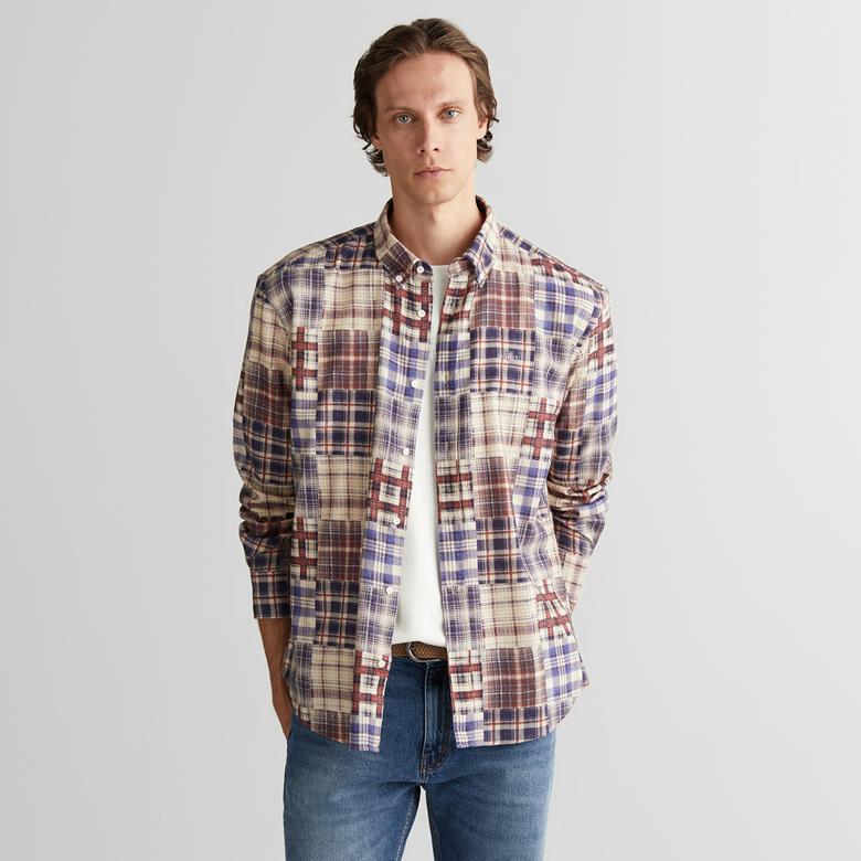 GANT Erkek Bordo Relaxed Fit  Gömlek