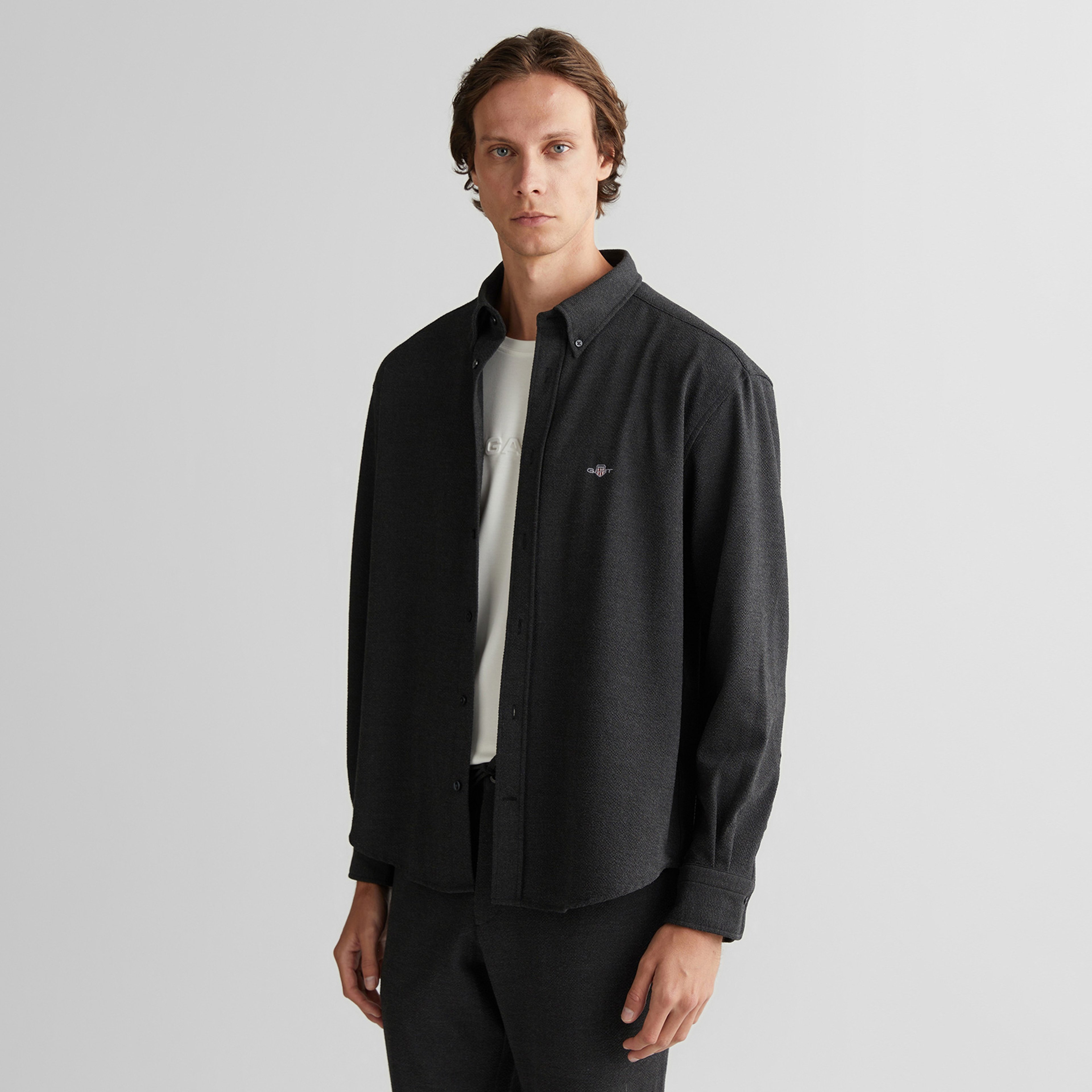 GANT Erkek Gri Relaxed Fit  Gömlek