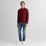 GANT Erkek Bordo Slim Fit V Yaka Polo