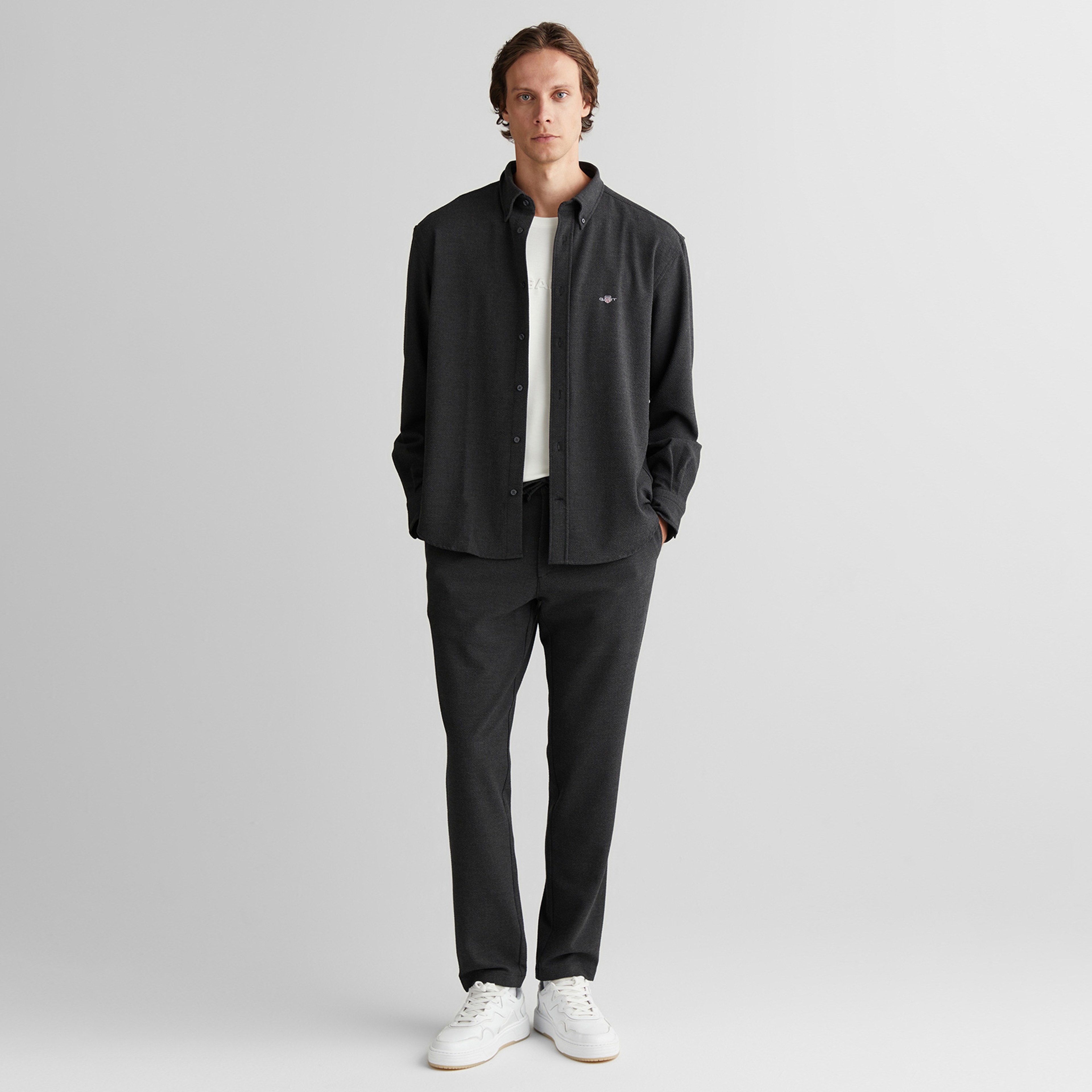 GANT Erkek Gri Relaxed Fit  Gömlek