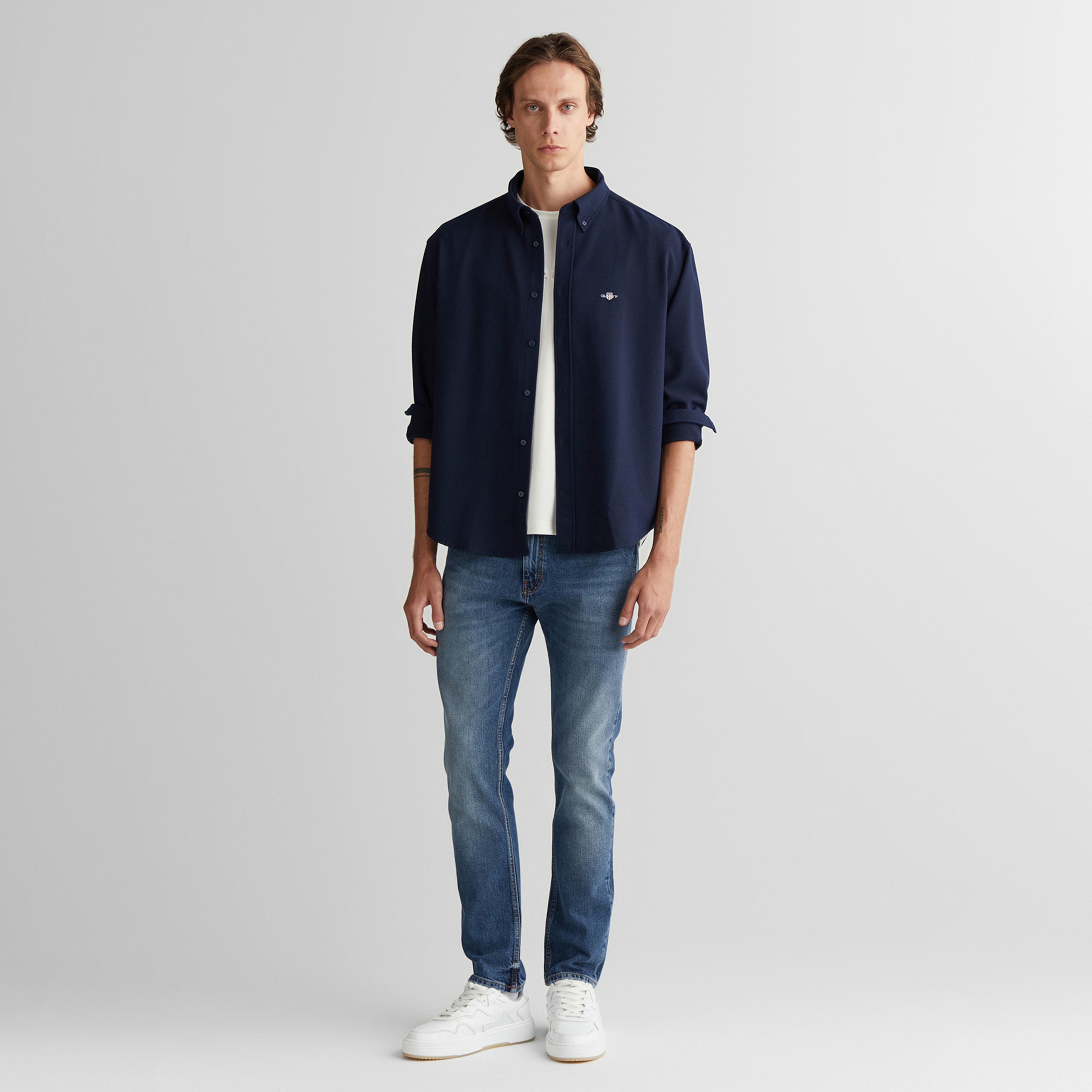 GANT Erkek Lacivert Relaxed Fit  Gömlek