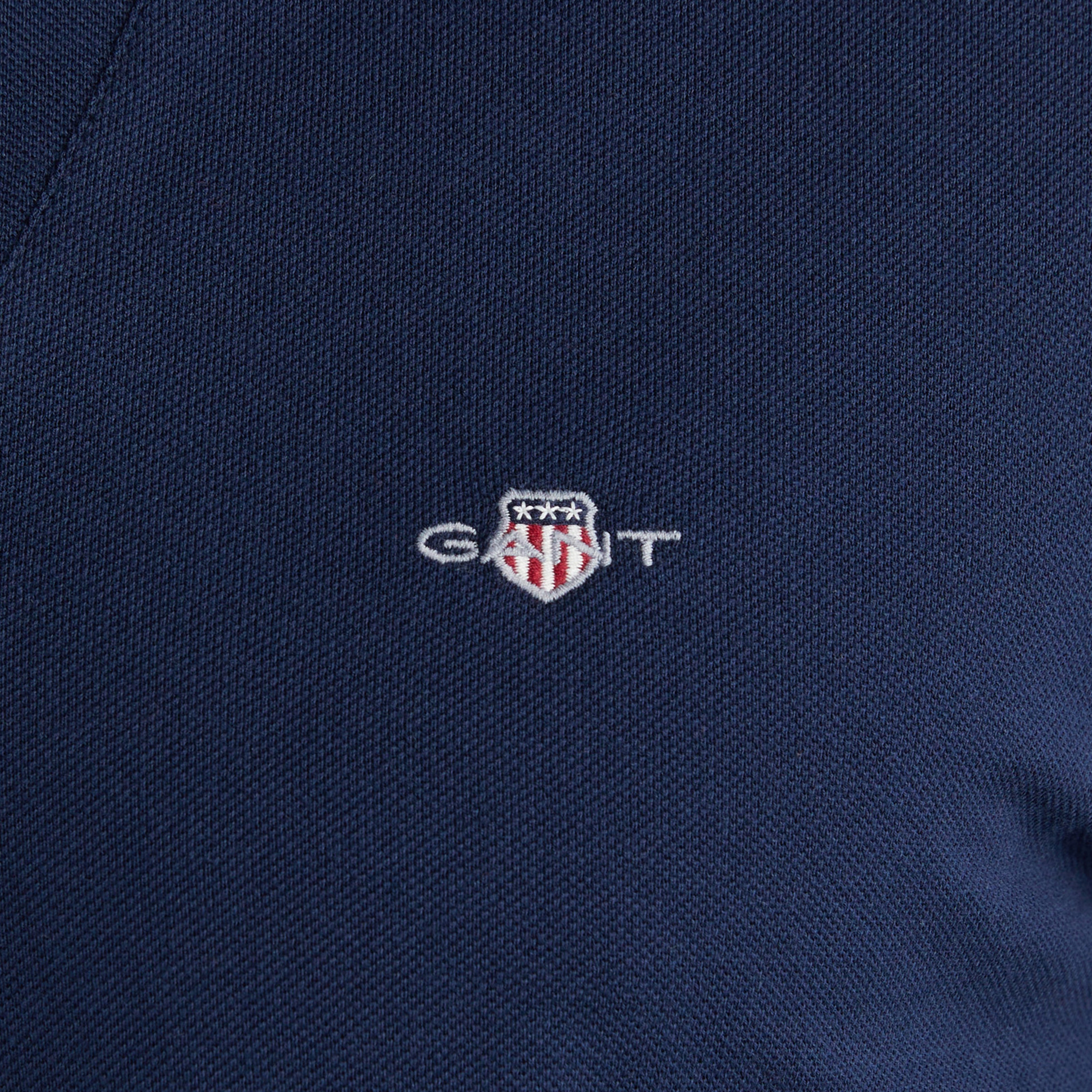 GANT Erkek Lacivert Slim Fit V Yaka Polo