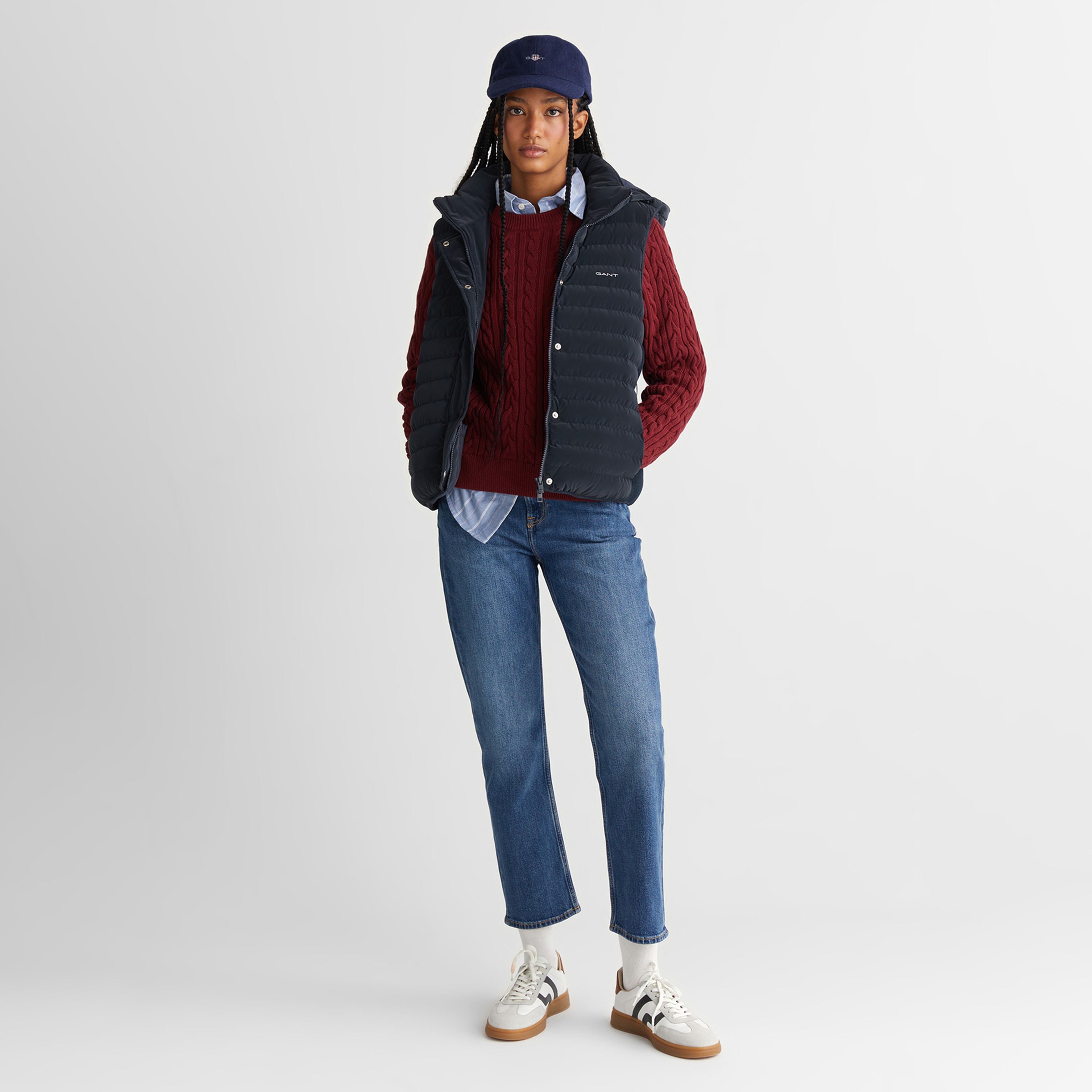 GANT Kadın Lacivert Regular Fit Yelek