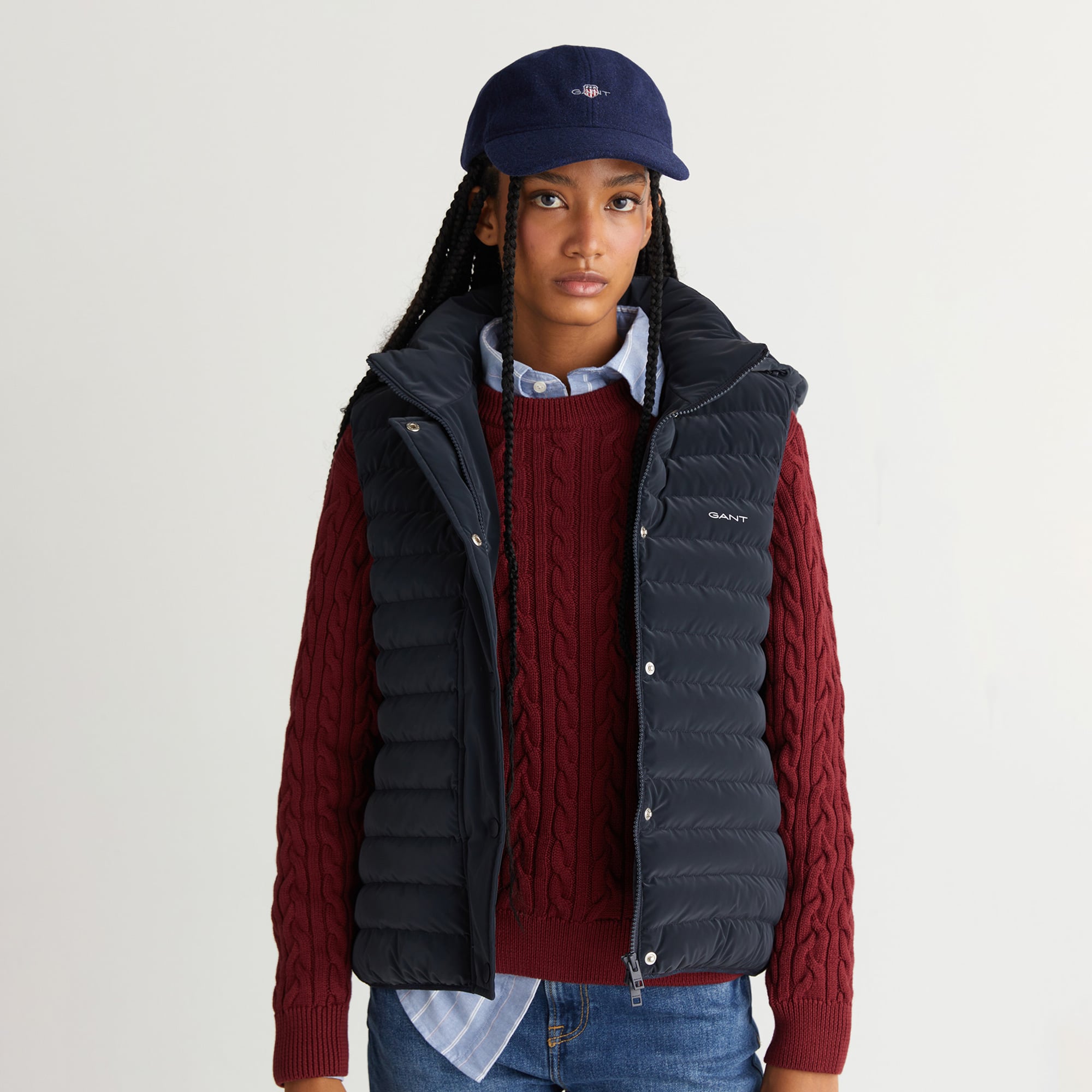 GANT Kadın Lacivert Regular Fit  Yelek